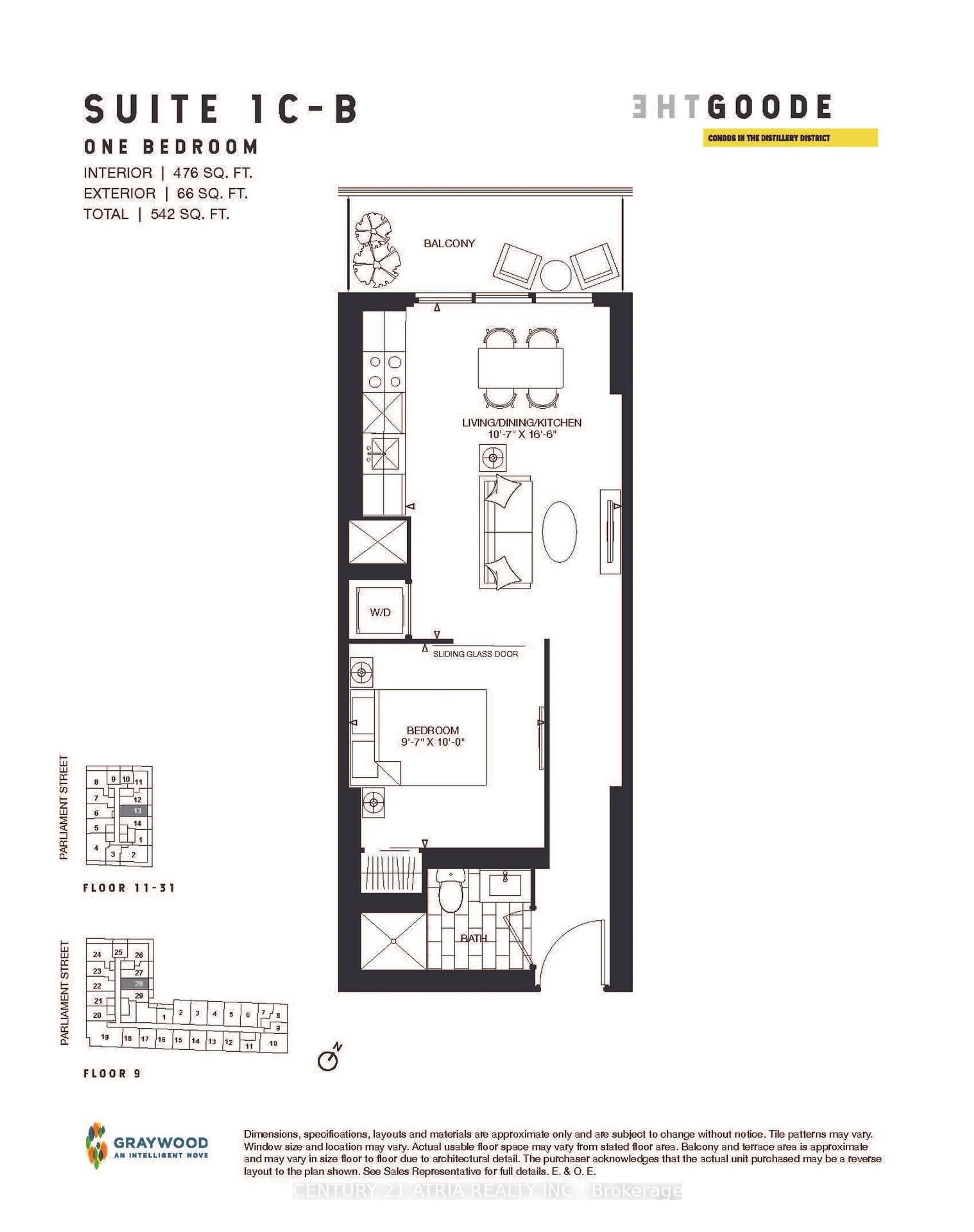Floor plan for 35 Parliament St #1813, Toronto Ontario M5A 0Z5