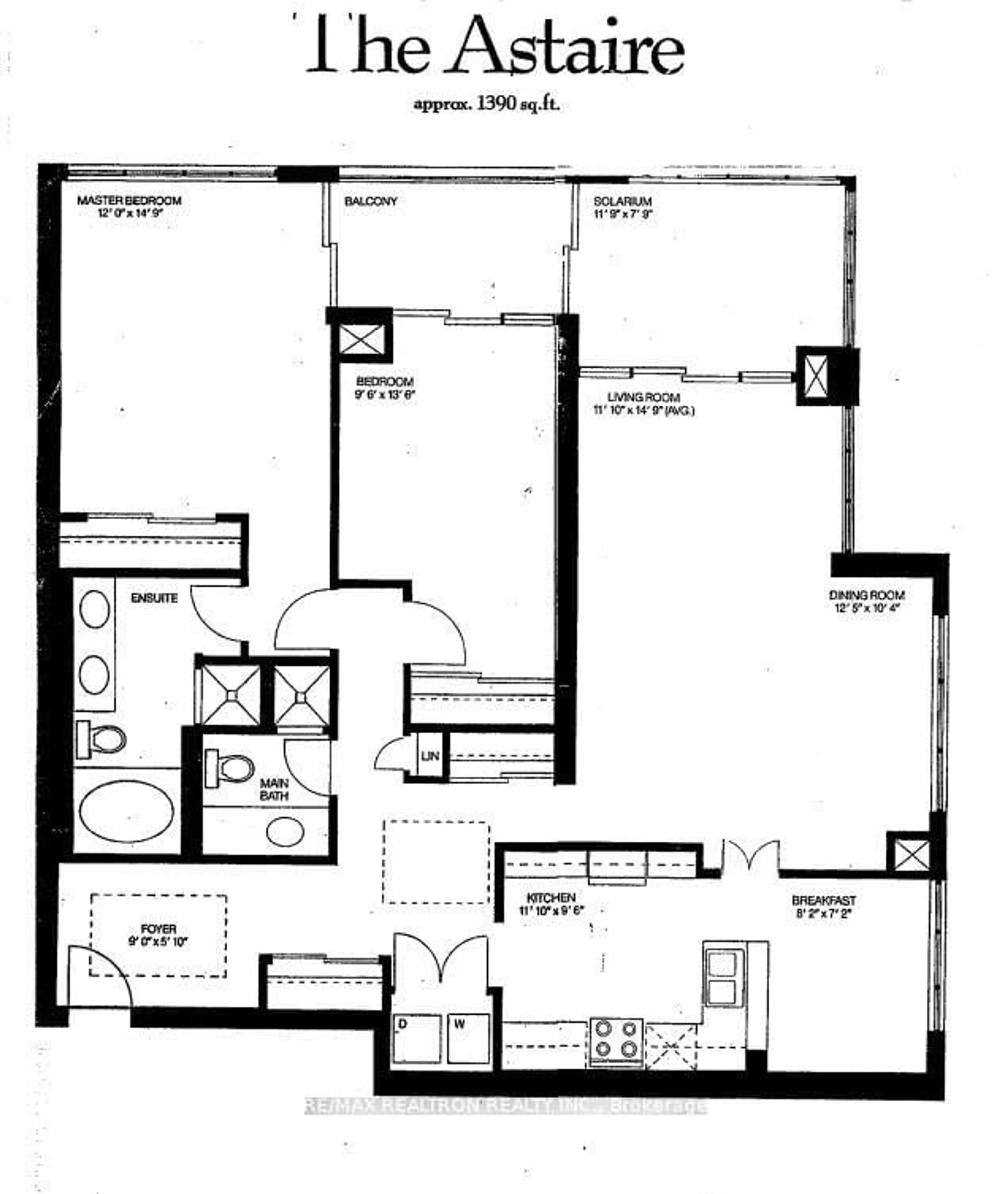 Floor plan for 18 Hollywood Ave #1707, Toronto Ontario M2N 6P5