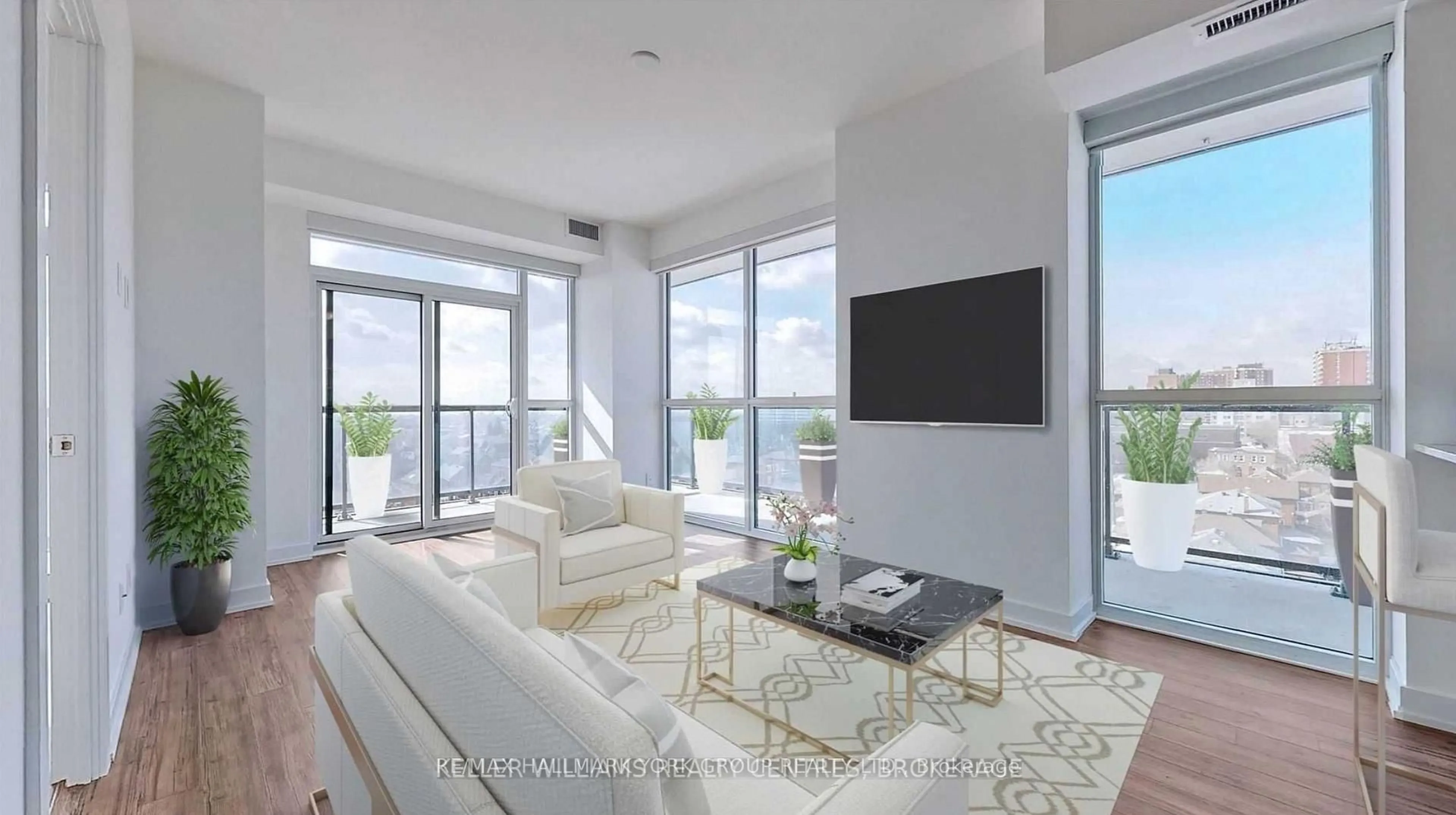 Living room with furniture, unknown for 1603 Eglinton Ave #705, Toronto Ontario M6E 0A1