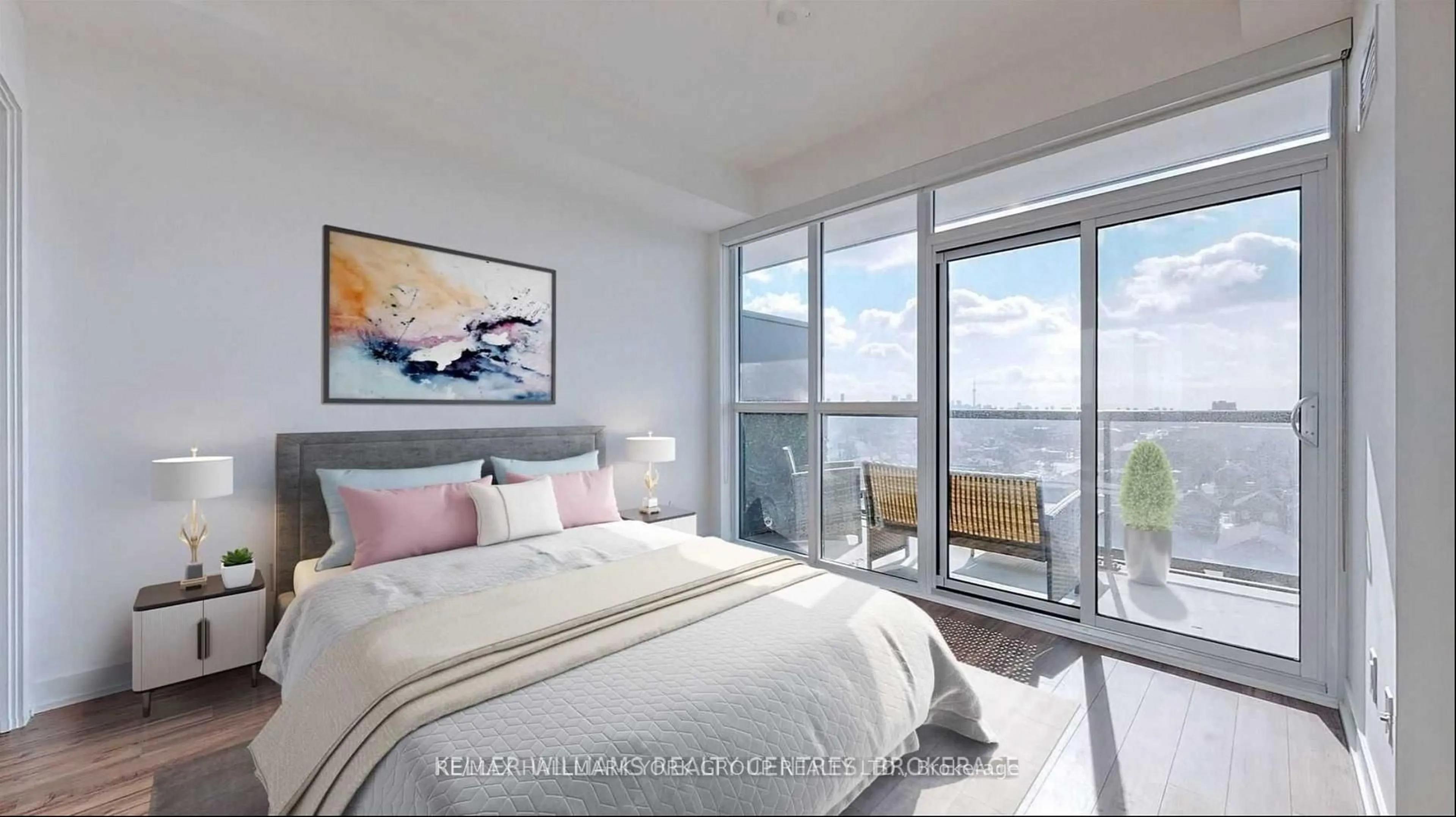 Bedroom with bed, unknown for 1603 Eglinton Ave #705, Toronto Ontario M6E 0A1