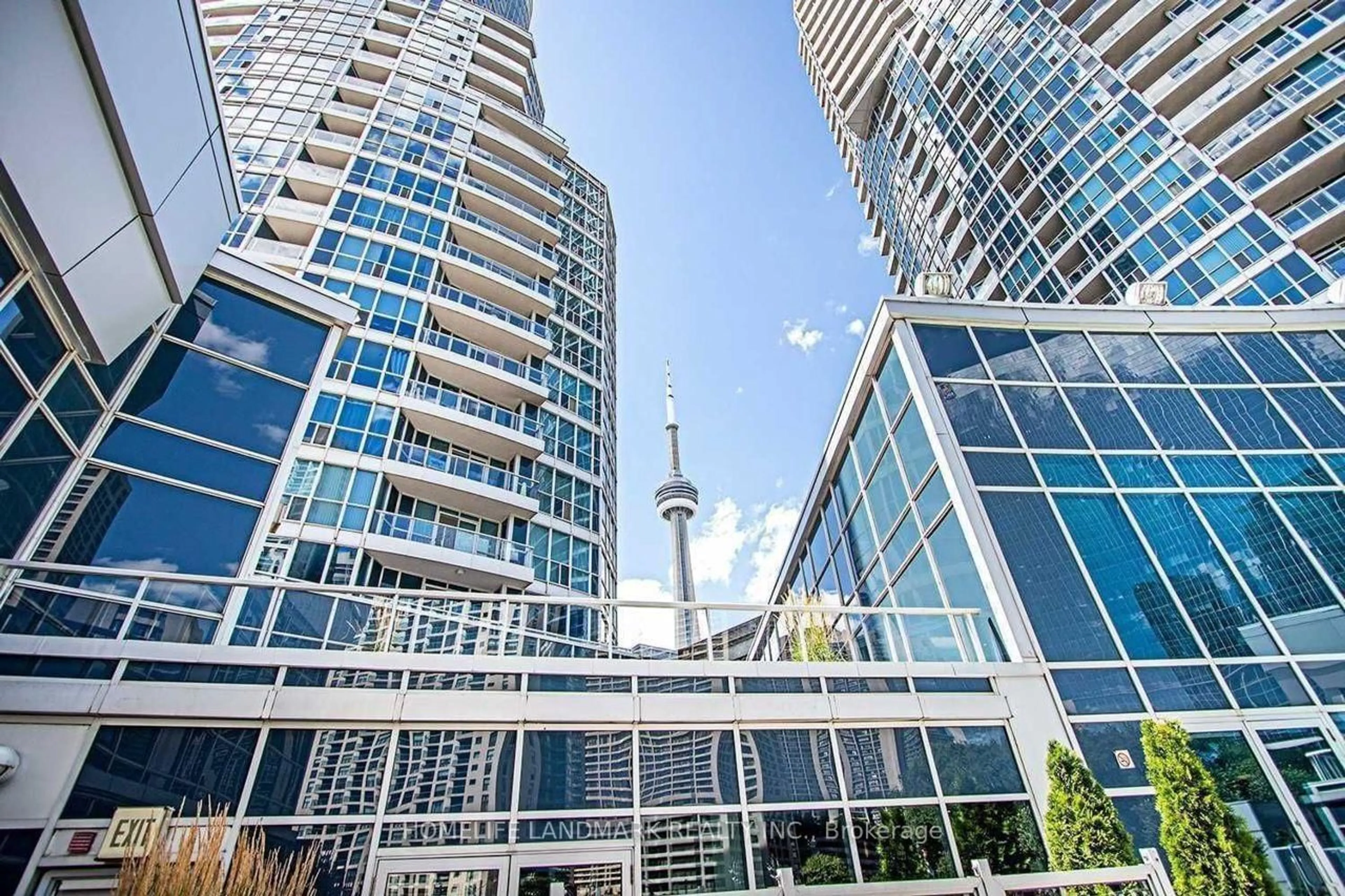 Patio, city buildings view from balcony for 208 Queens Quay #3409, Toronto Ontario M5J 2Y5