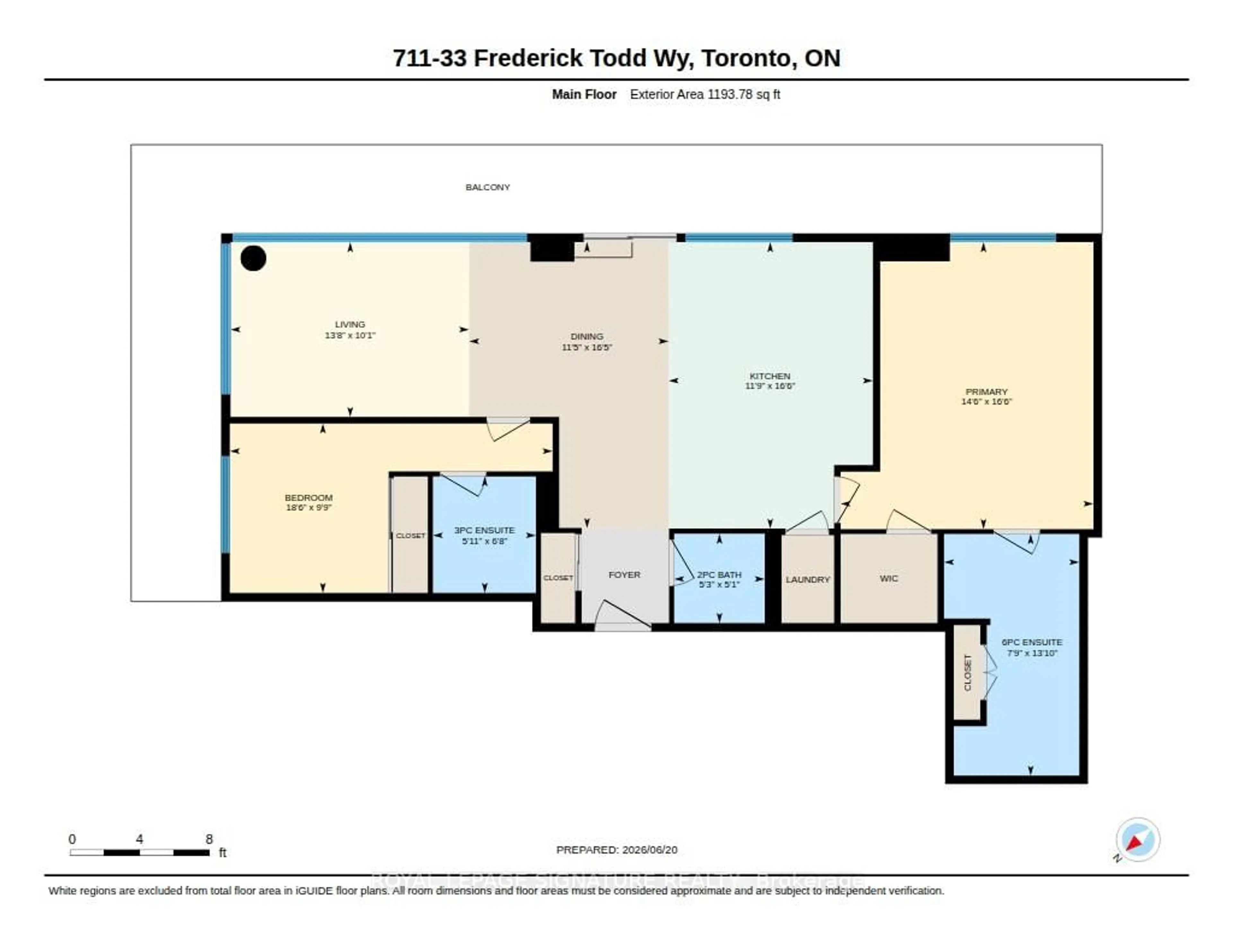 Floor plan for 33 Frederick Todd Way #711, Toronto Ontario M4G 0C9