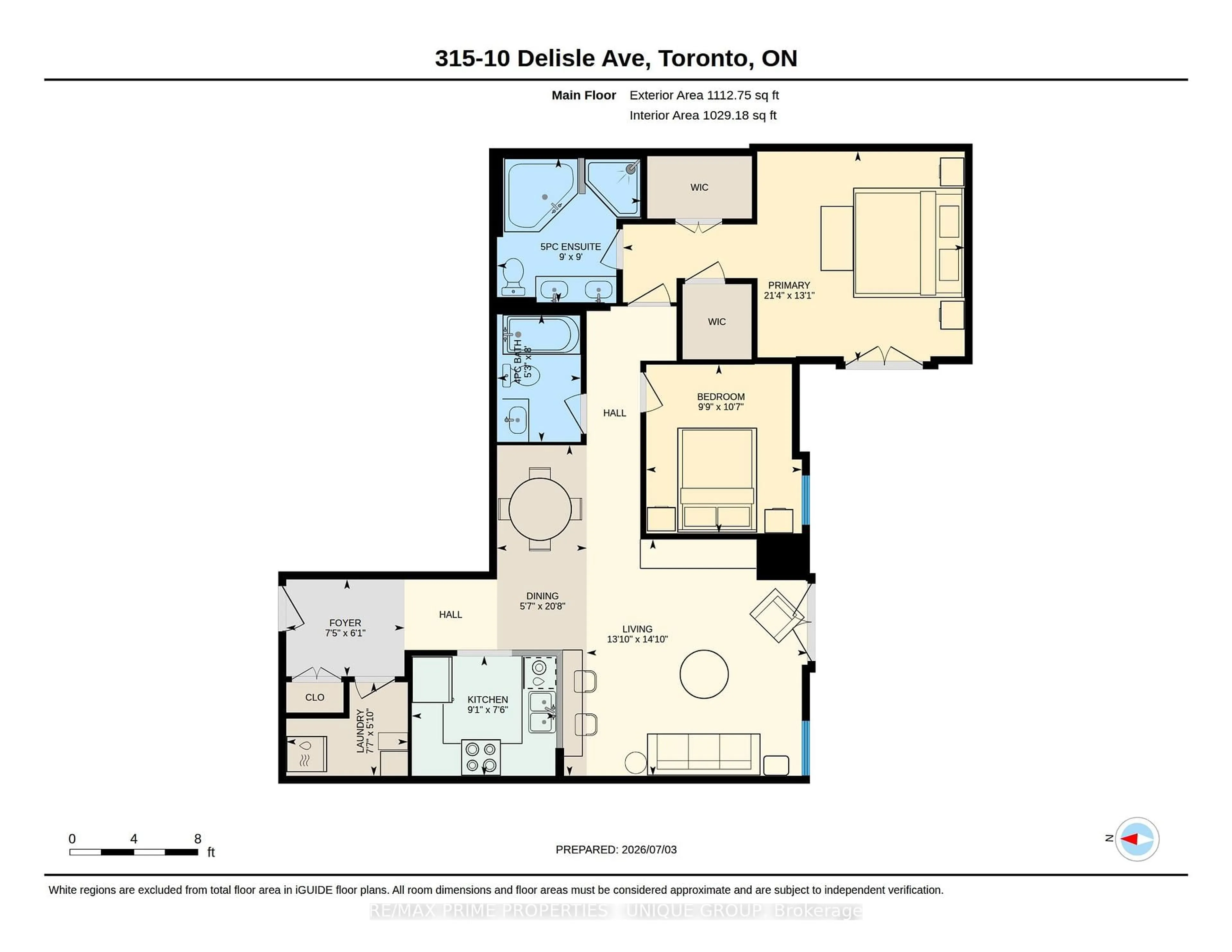 Floor plan for 10 Delisle Ave #315, Toronto Ontario M4V 3C6