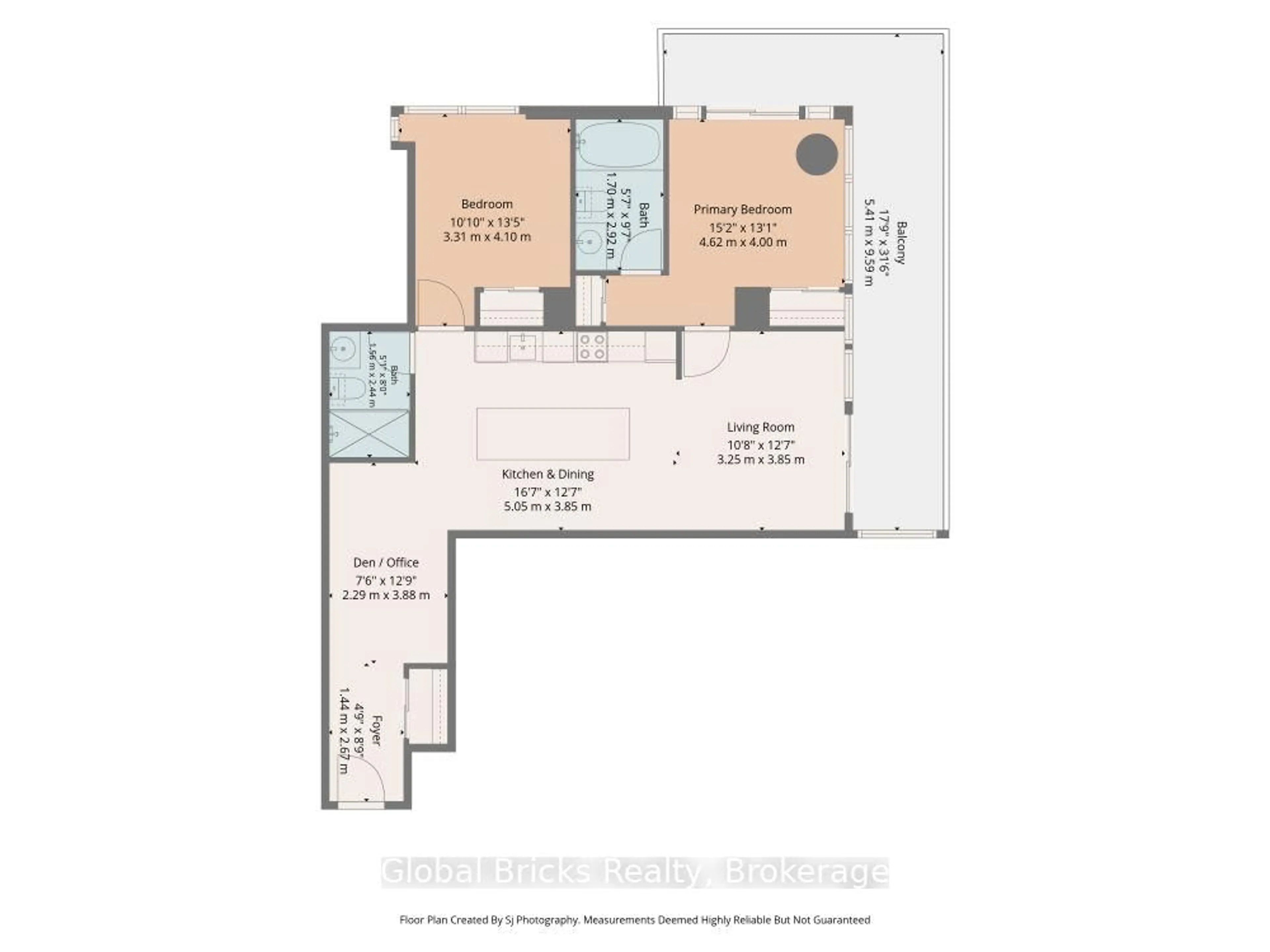 Floor plan for 29 Singer Crt #911, Toronto Ontario M2K 0B3