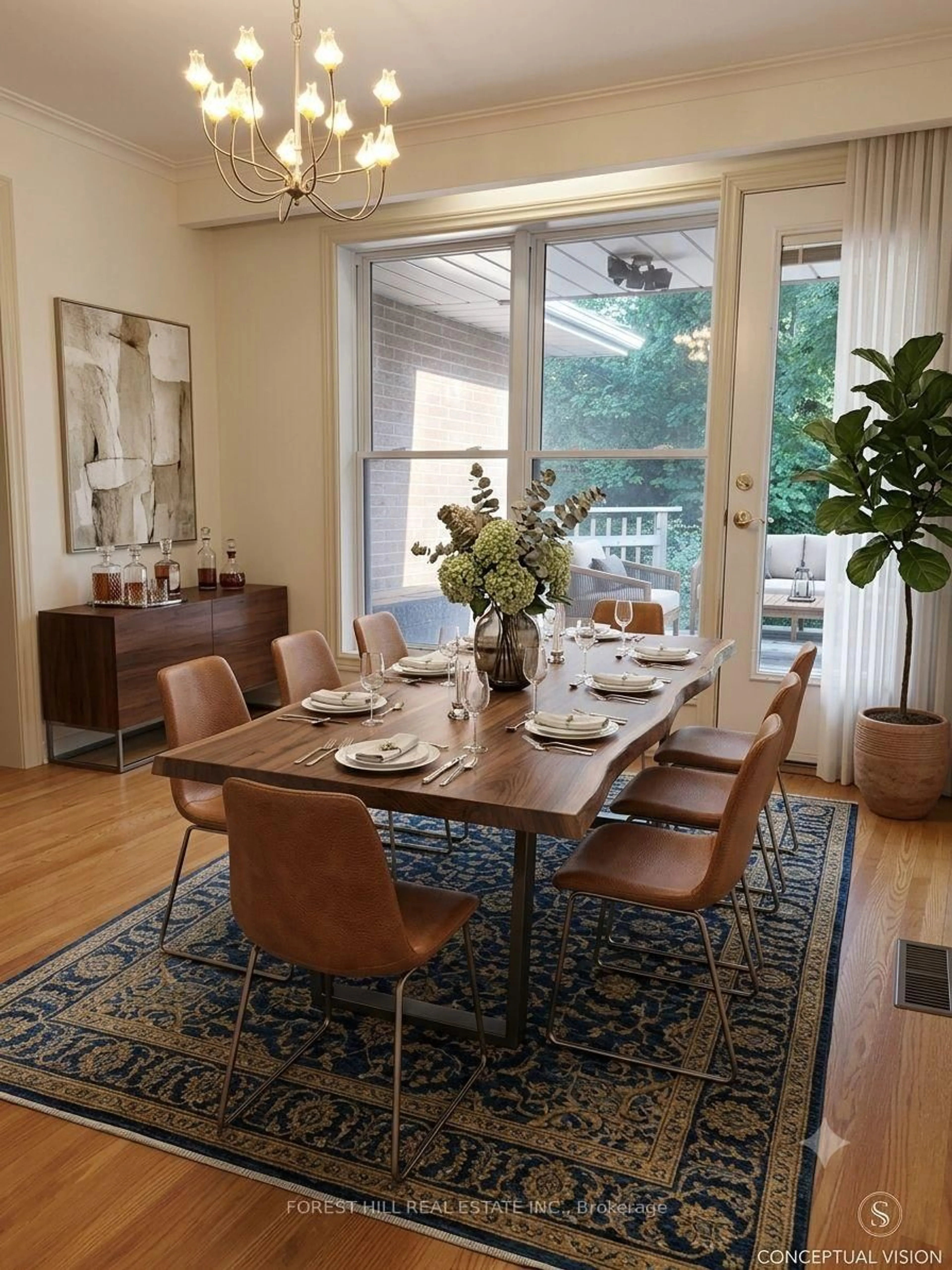 Dining room, wood/laminate floor for 15 Restwell Cres, Toronto Ontario M2K 2A1