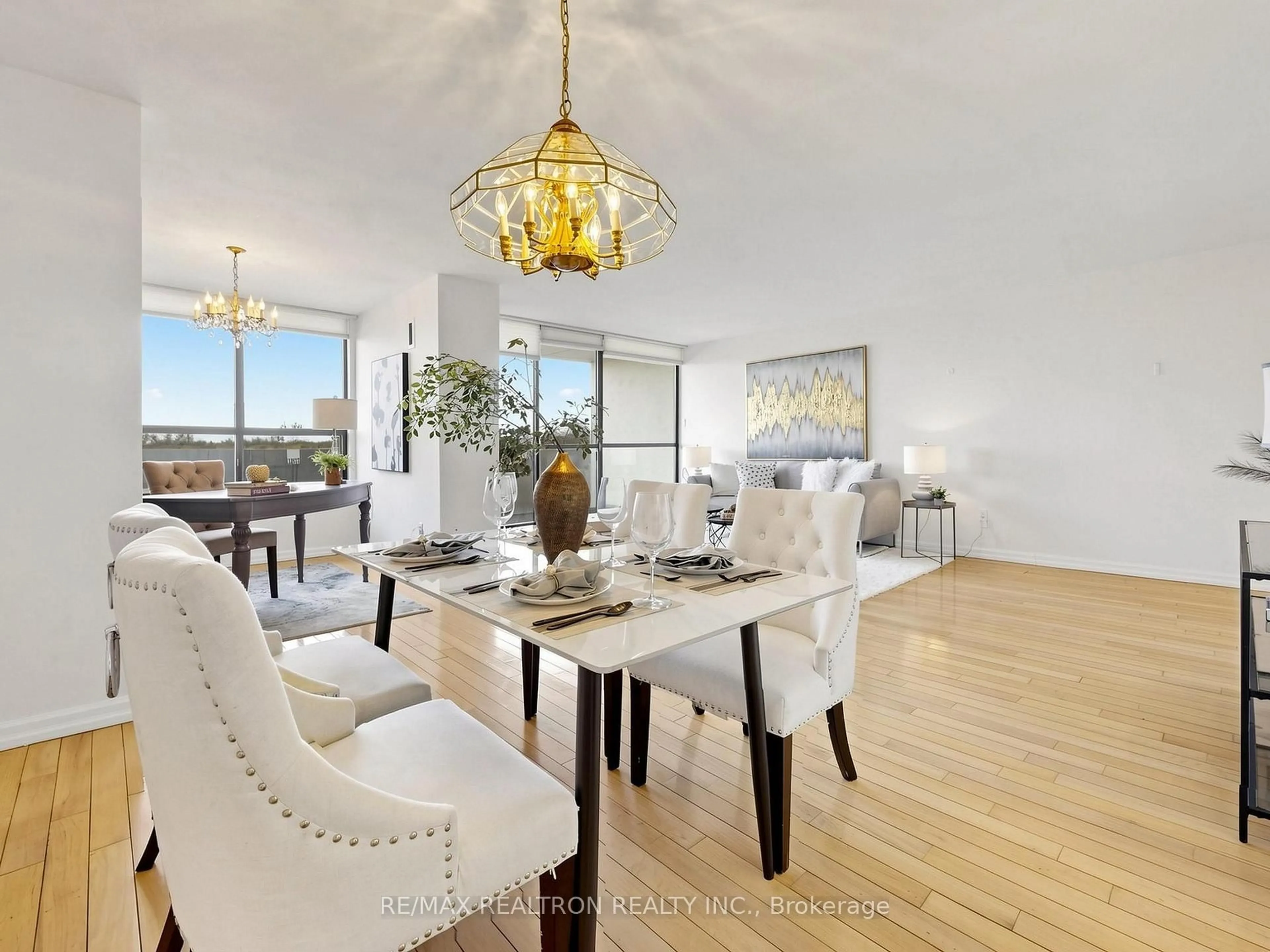 Dining room, wood/laminate floor for 100 Canyon Ave #608, Toronto Ontario M3H 5T9