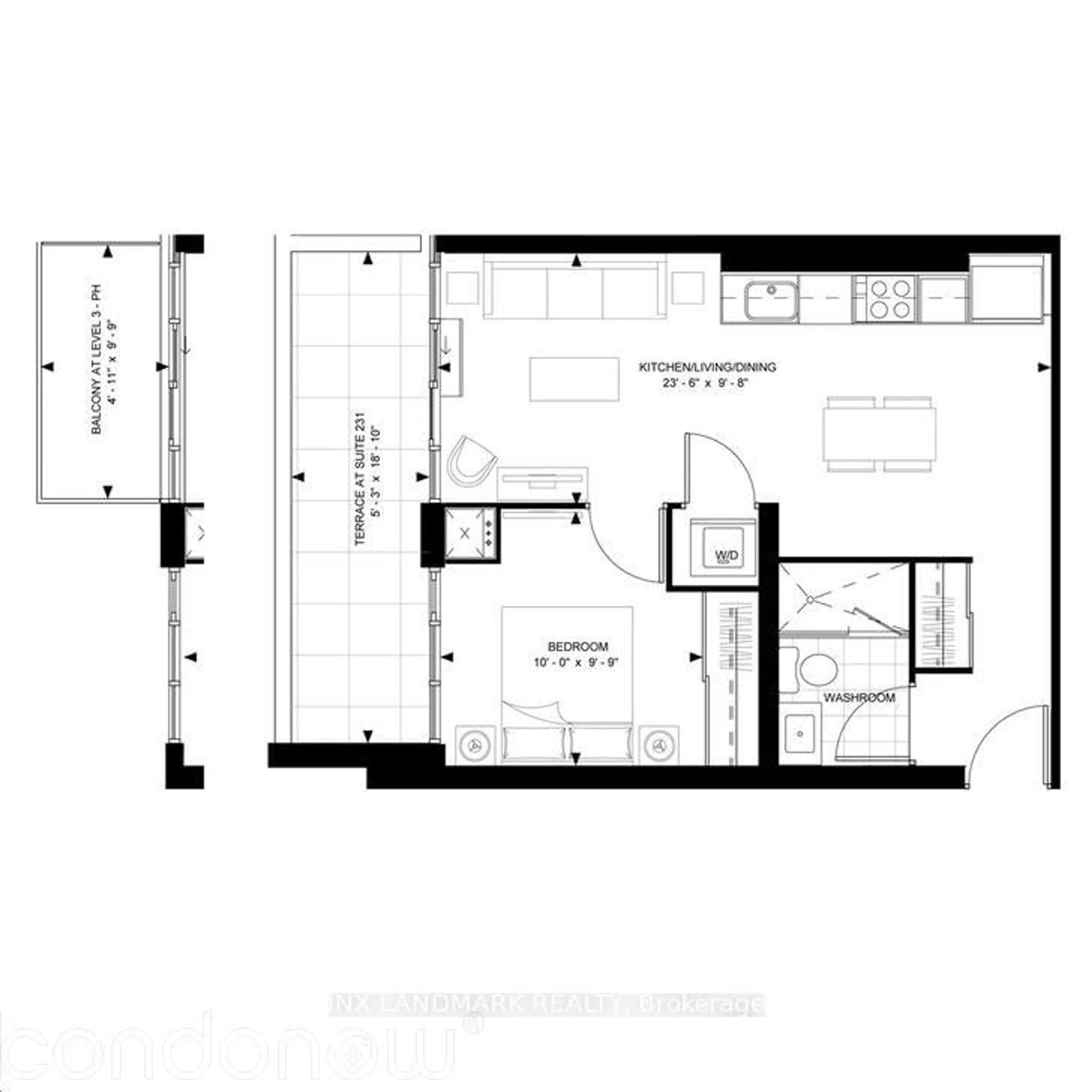 Floor plan for 525 Adelaide St #Lph31, Toronto Ontario M5V 0N7