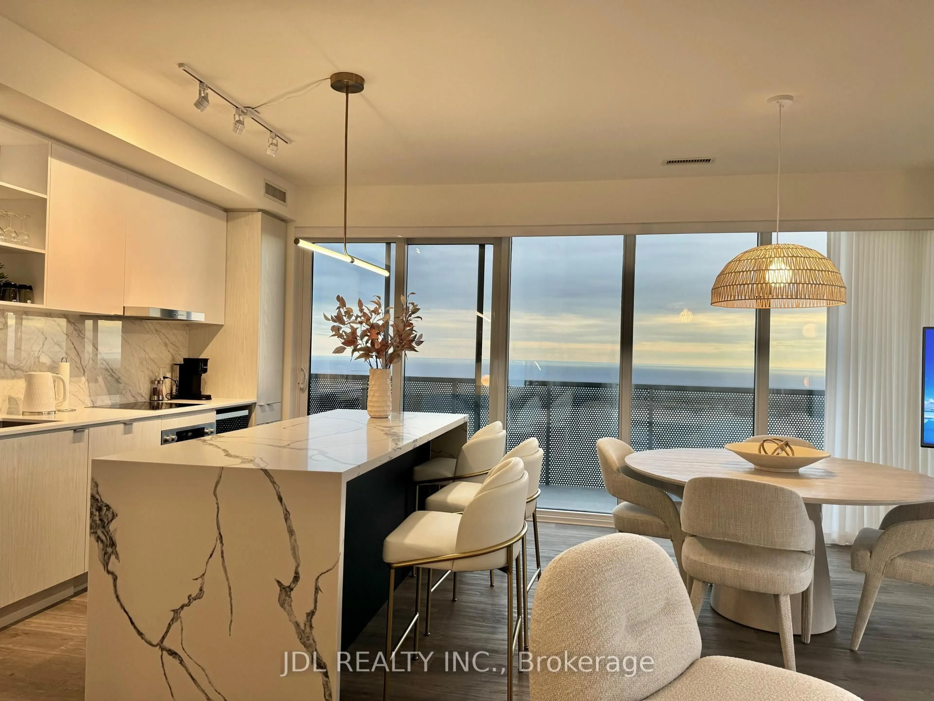 Contemporary kitchen, ceramic/tile floor for 55 Cooper St #5811, Toronto Ontario M5E 0G1