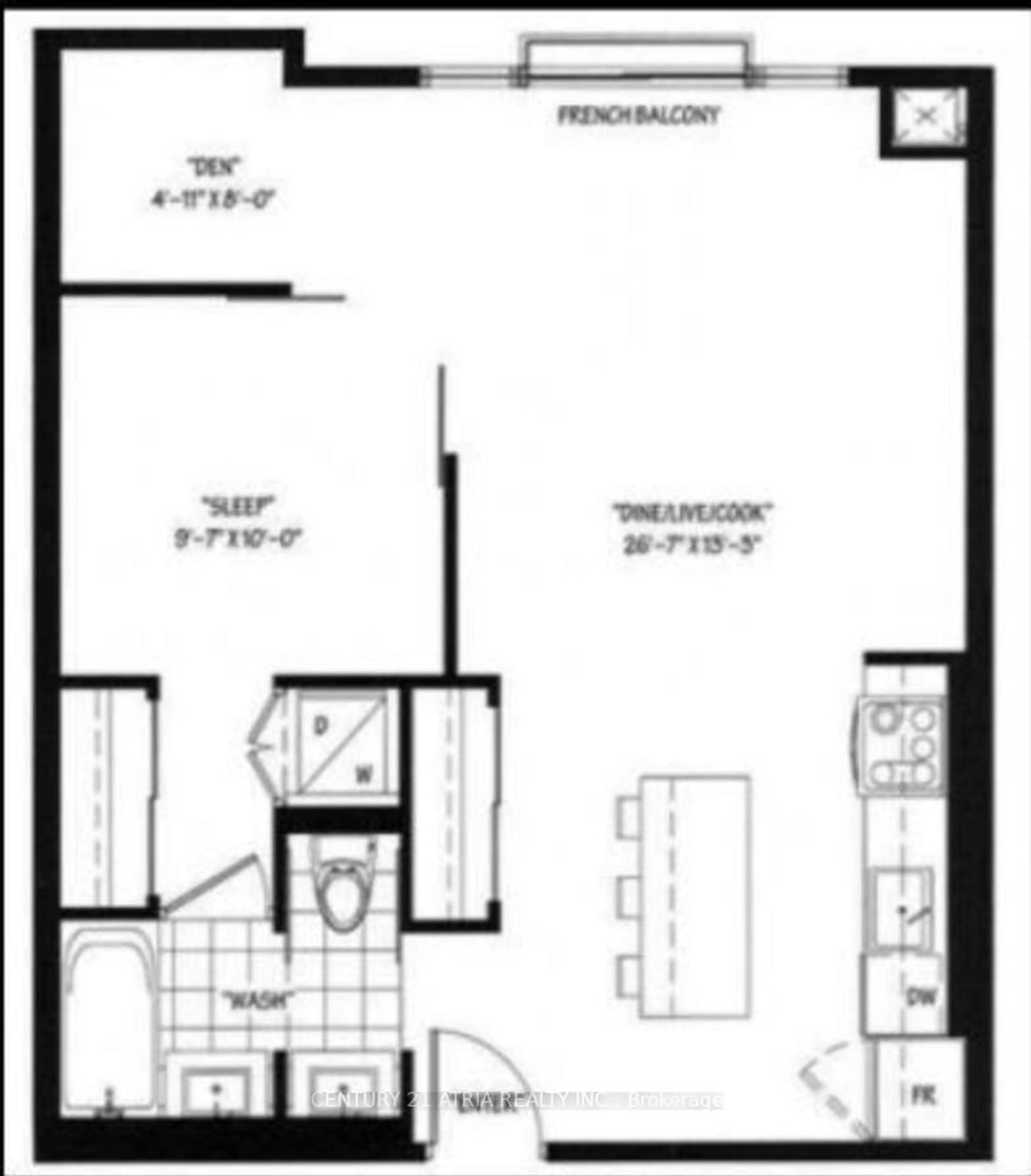 Floor plan for 112 George St #S703, Toronto Ontario M5A 2M5