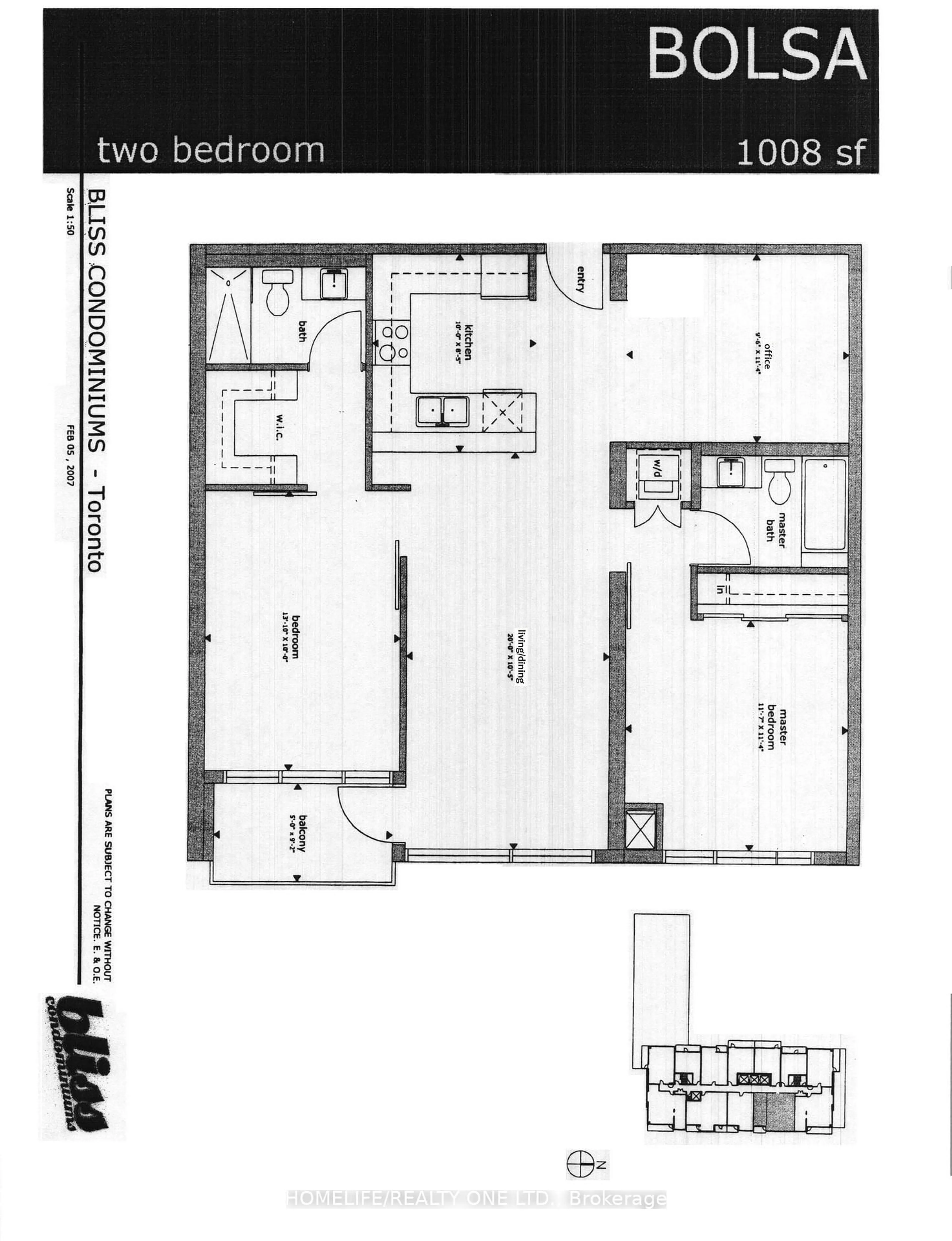 Floor plan for 55 East Liberty St #1804, Toronto Ontario M6K 3P9