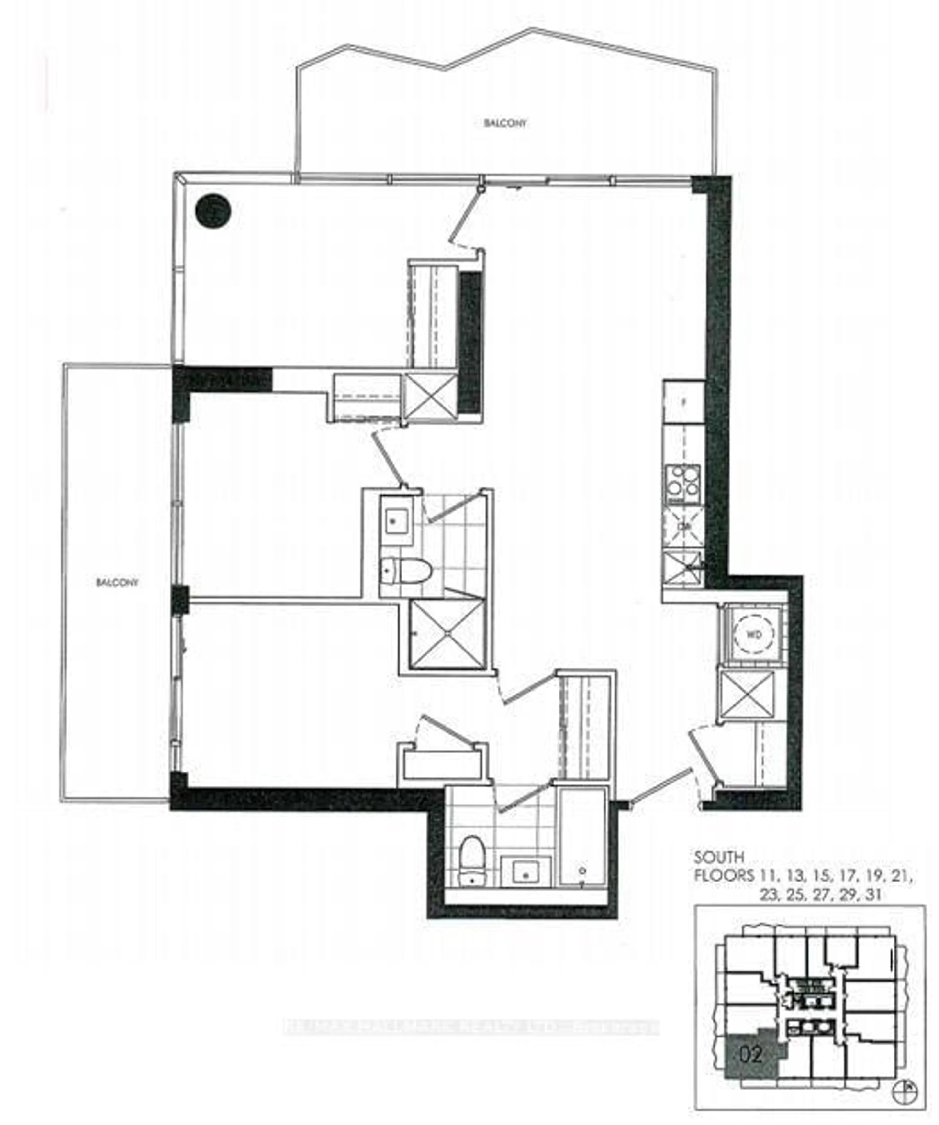 Floor plan for 110 Broadway Ave #2502, Toronto Ontario M4P 1V7