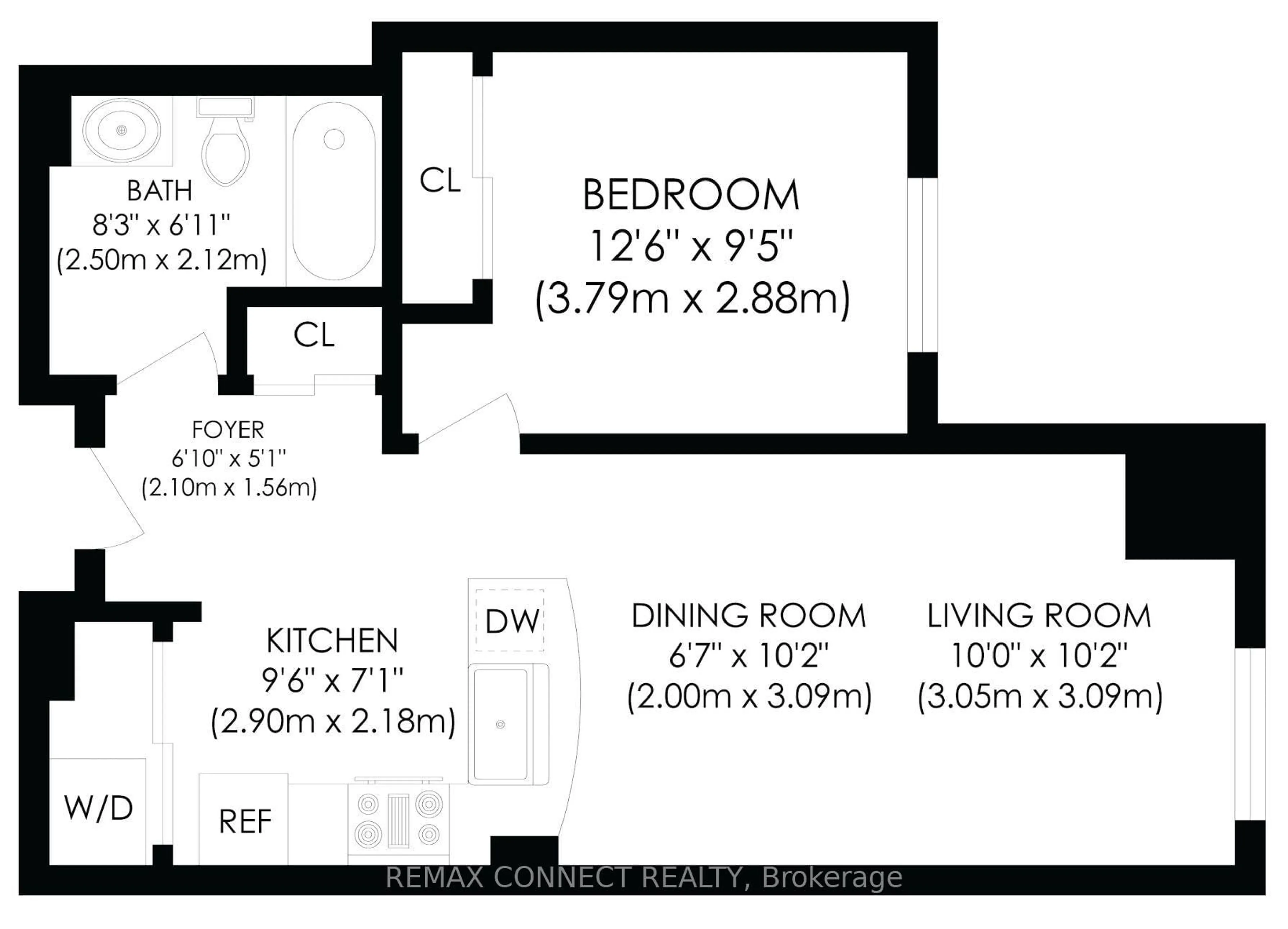 Floor plan for 313 Richmond St #1254, Toronto Ontario M5A 4S7