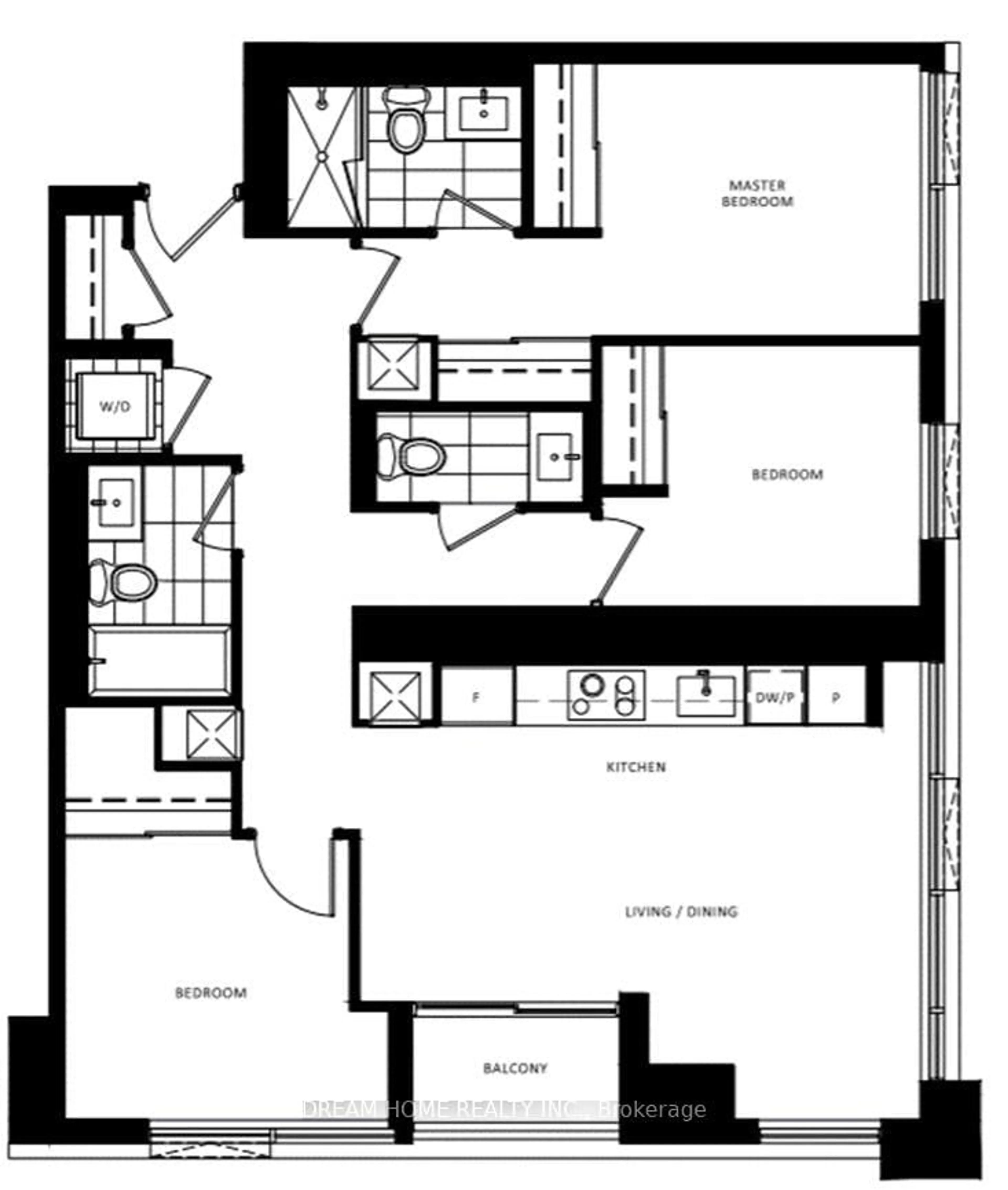 Floor plan for 609 Sherbourne St #3009, Toronto Ontario M4X 0A4