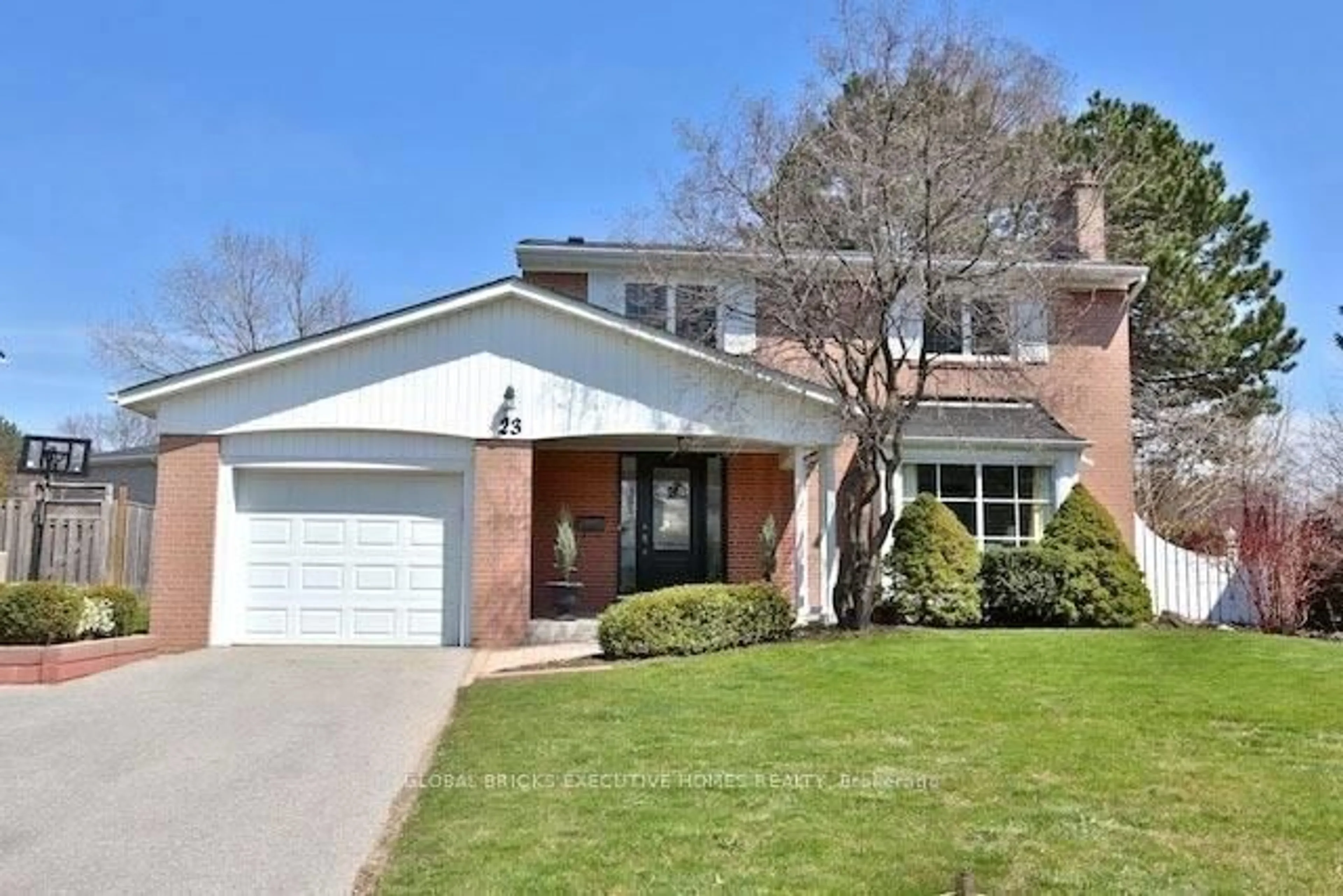 Home with brick exterior material, street for 23 Whitefriars Dr, Toronto Ontario M3A 2L2