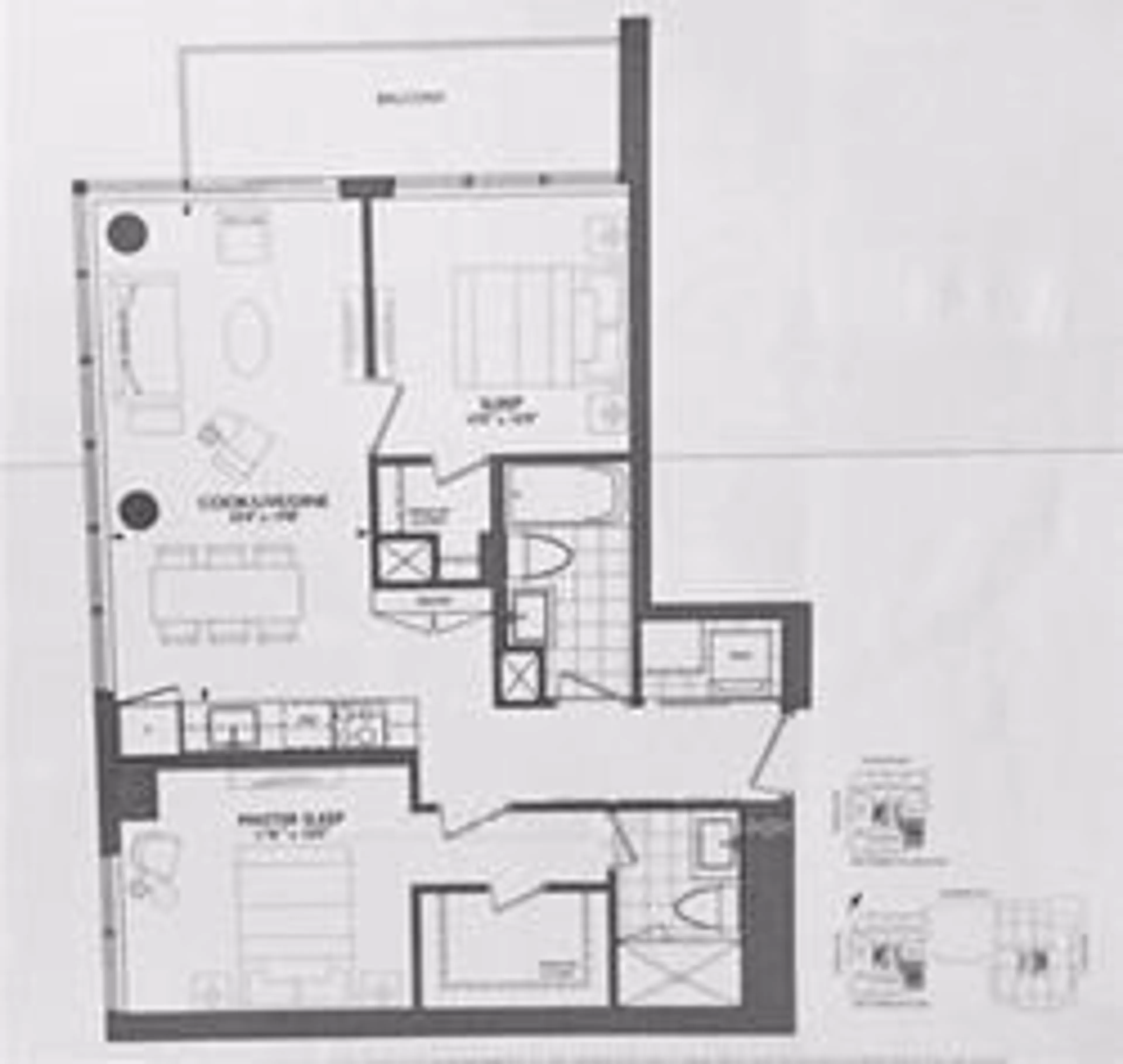 Floor plan for 89 Dunfield Ave #2307, Toronto Ontario M4S 0A4