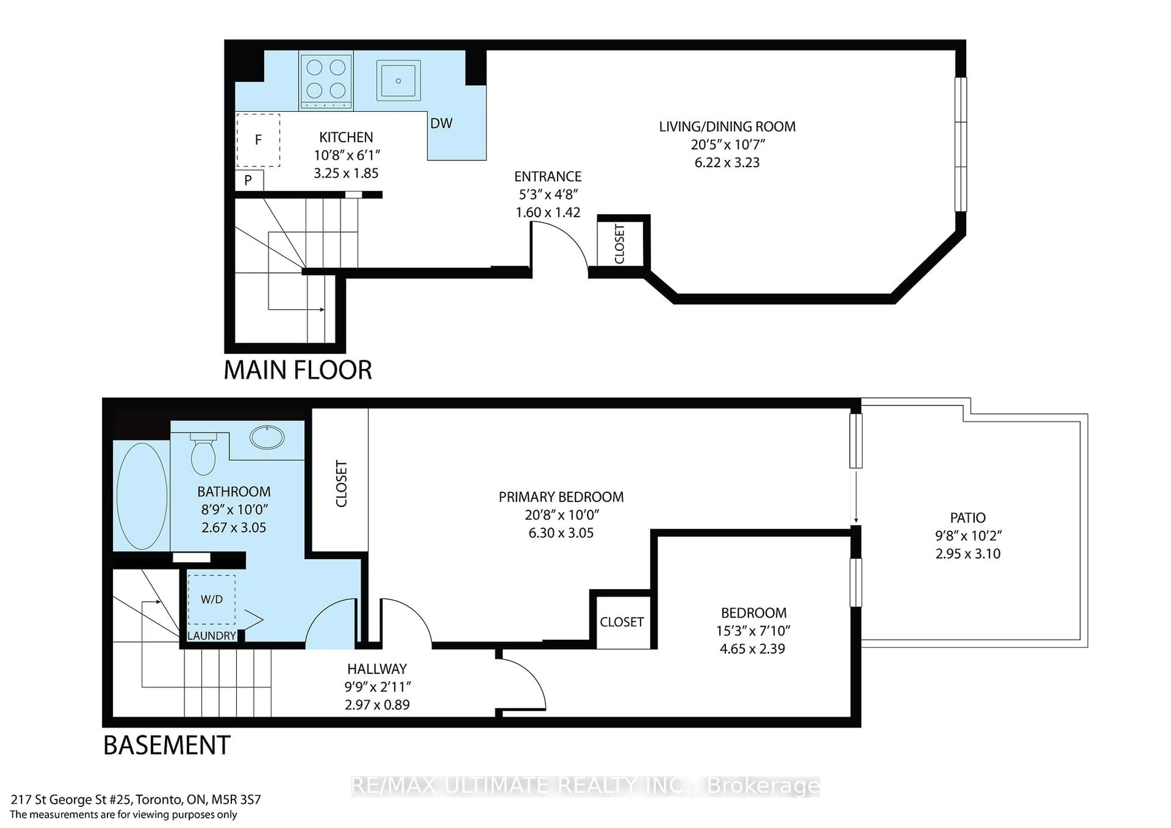 Floor plan for 217 St. George St #25, Toronto Ontario M5R 3S7