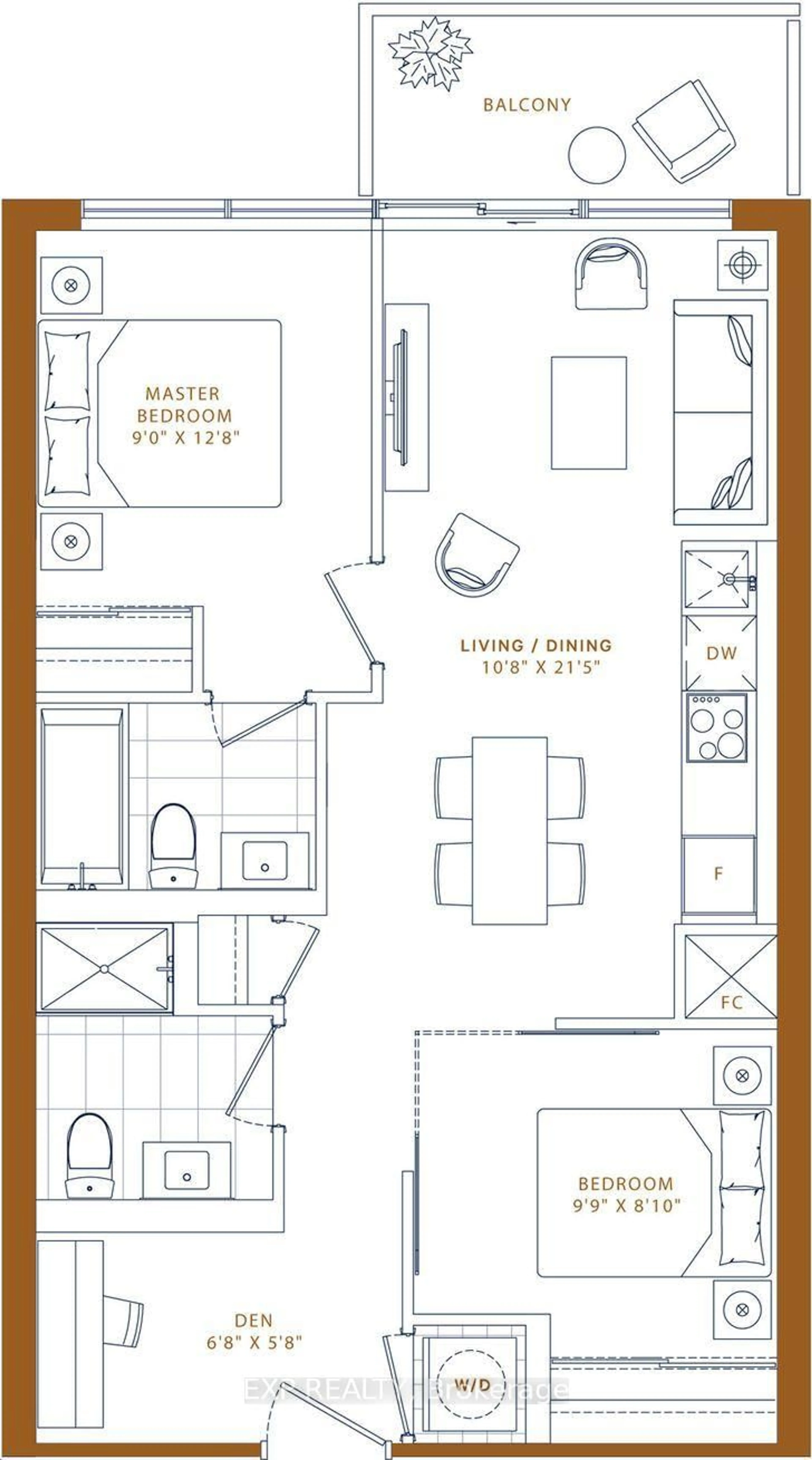 Floor plan for 117 Broadway Ave #211, Toronto Ontario M4P 1V3