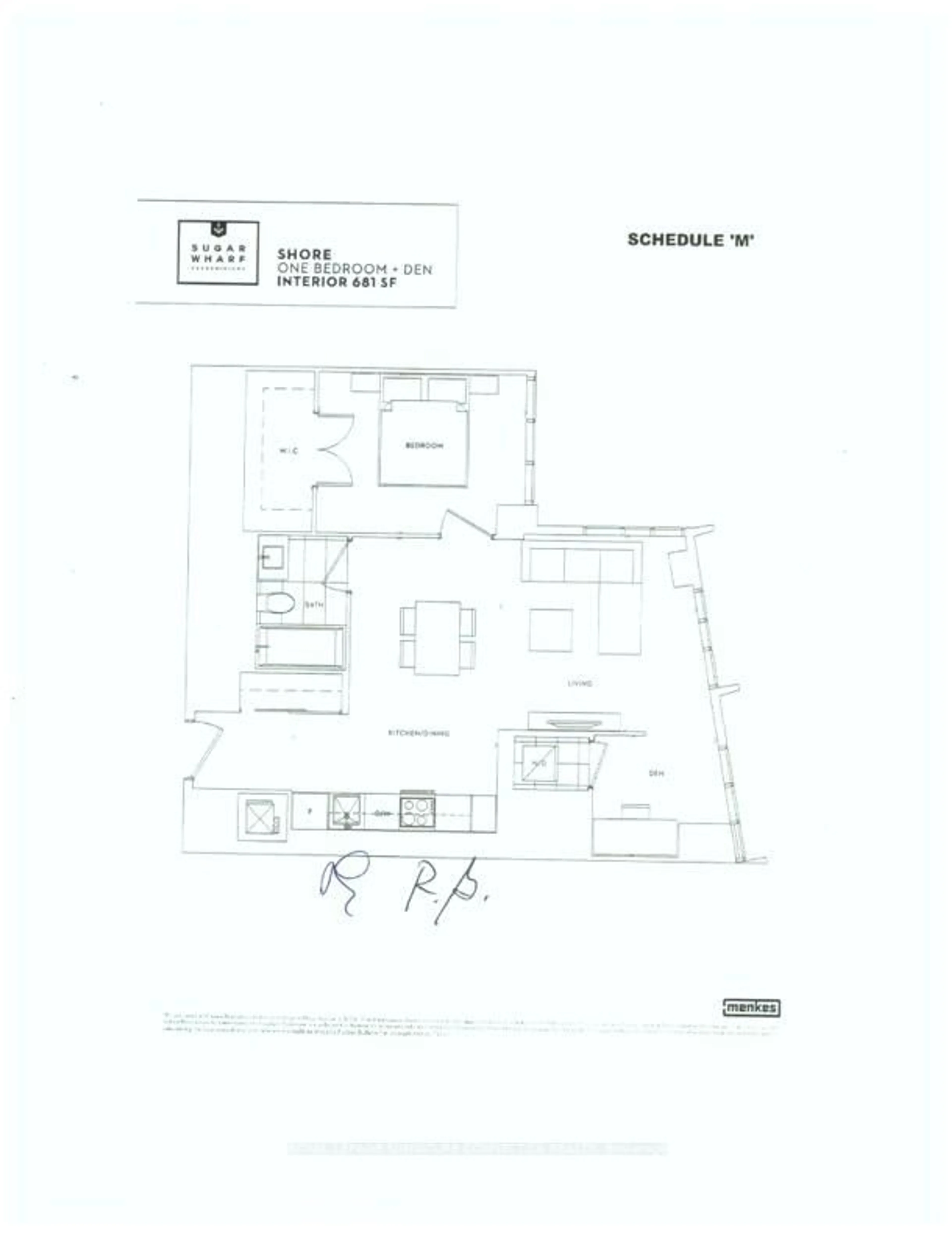 Floor plan for 138 Downes St #805, Toronto Ontario M5E 0E4