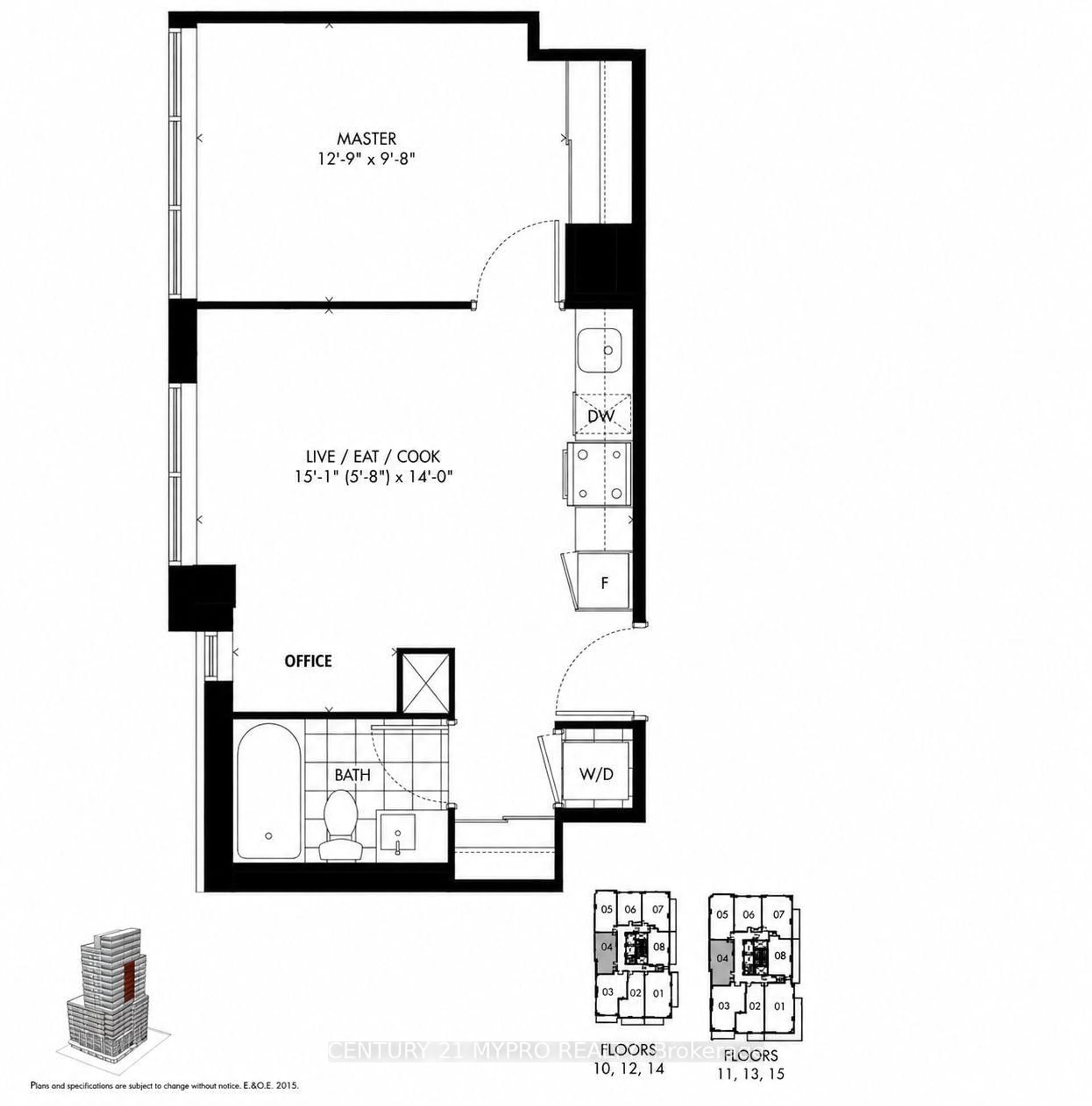 Floor plan for 181 Huron St #1604, Toronto Ontario M5T 0C1