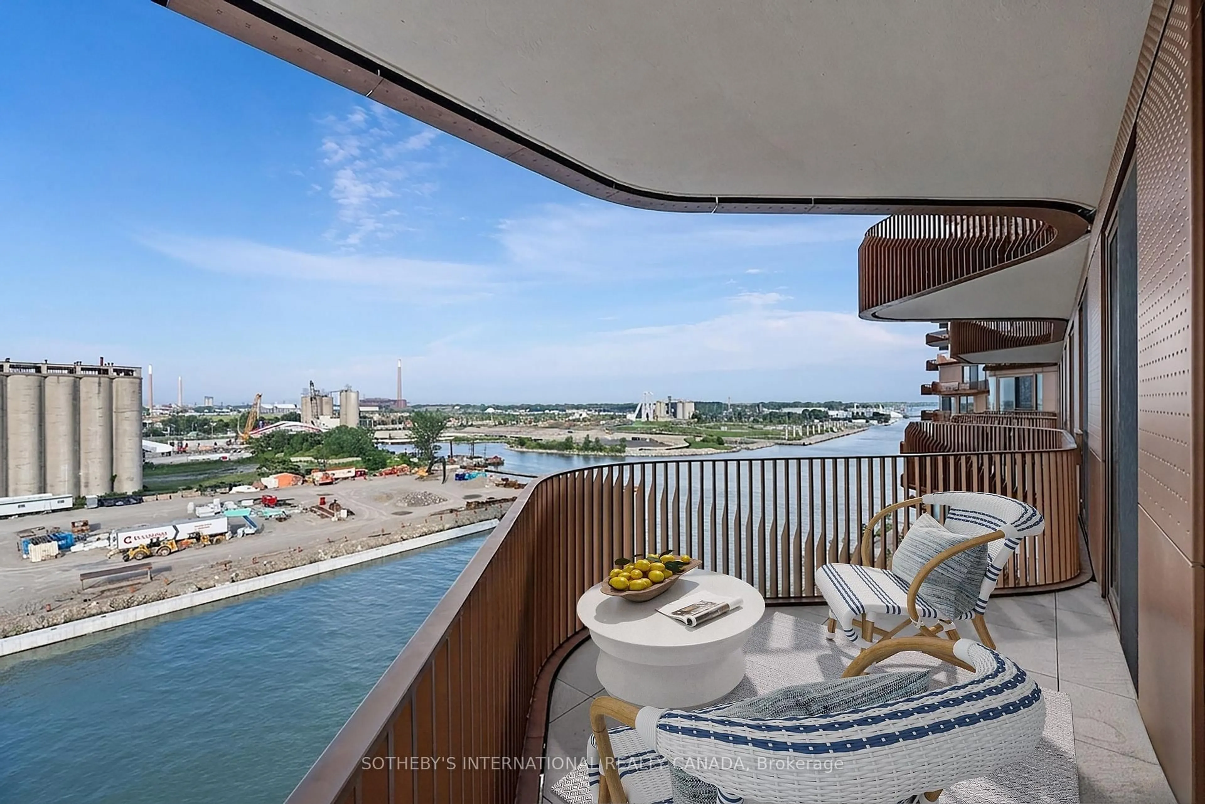 Balcony in the apartment, water/lake/river/ocean view for 155 Merchants' Wharf #832, Toronto Ontario M5A 0Y4