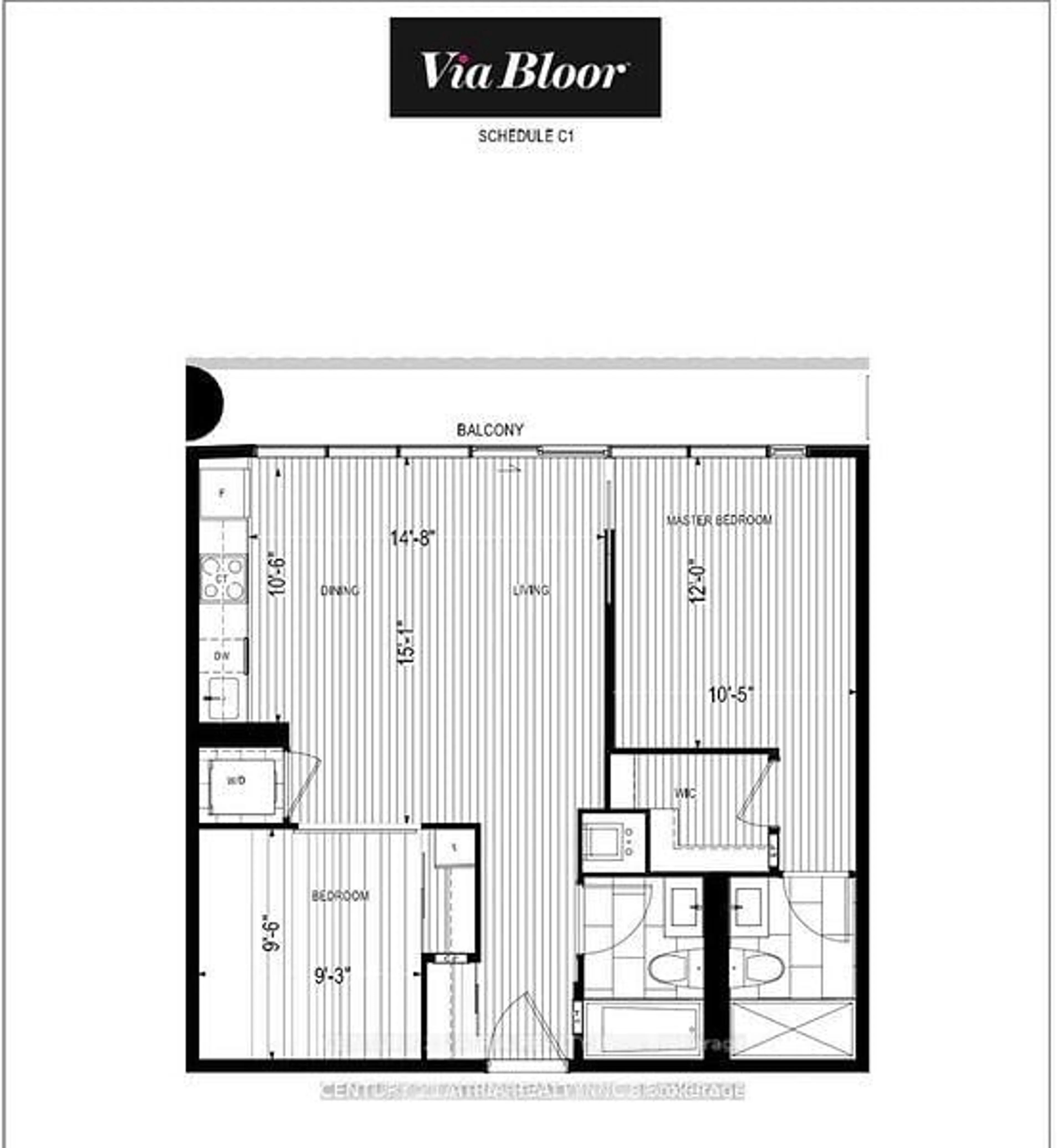 Floor plan for 585 Bloor St #420, Toronto Ontario M4W 0B3
