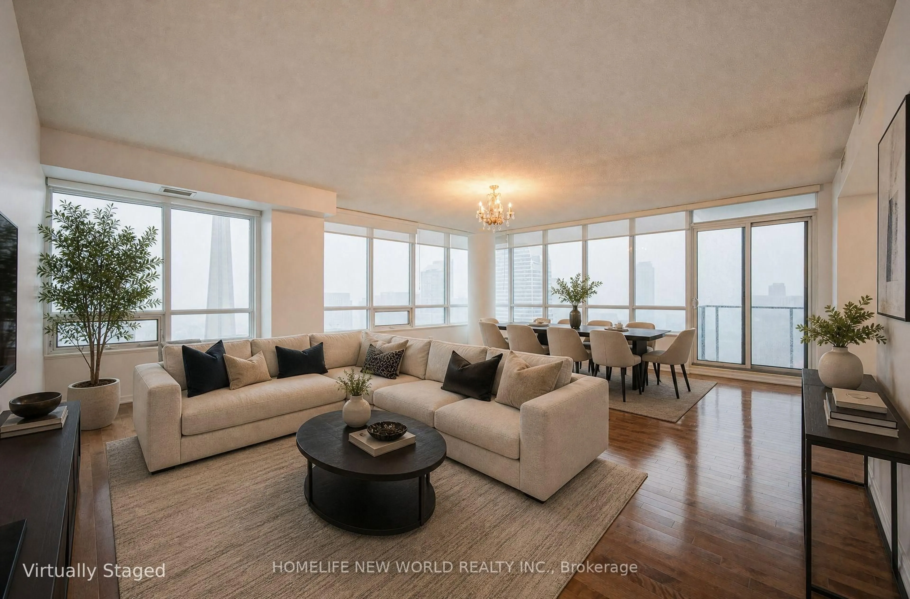 Living room with furniture, unknown for 65 Bremner Blvd #4905, Toronto Ontario M5J 0A7