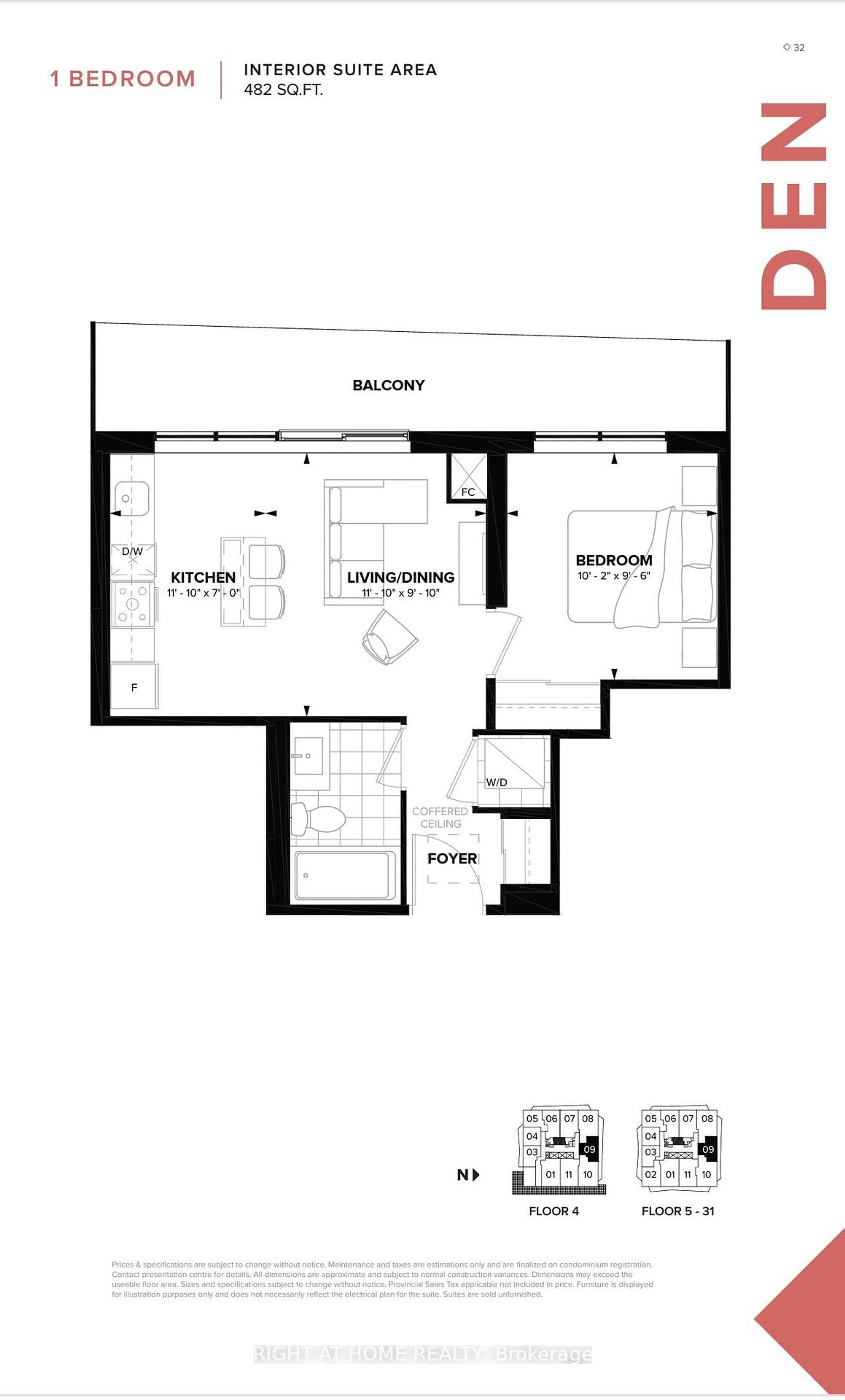 Floor plan for 15 Ellerslie Ave #809, Toronto Ontario M2N 0E7