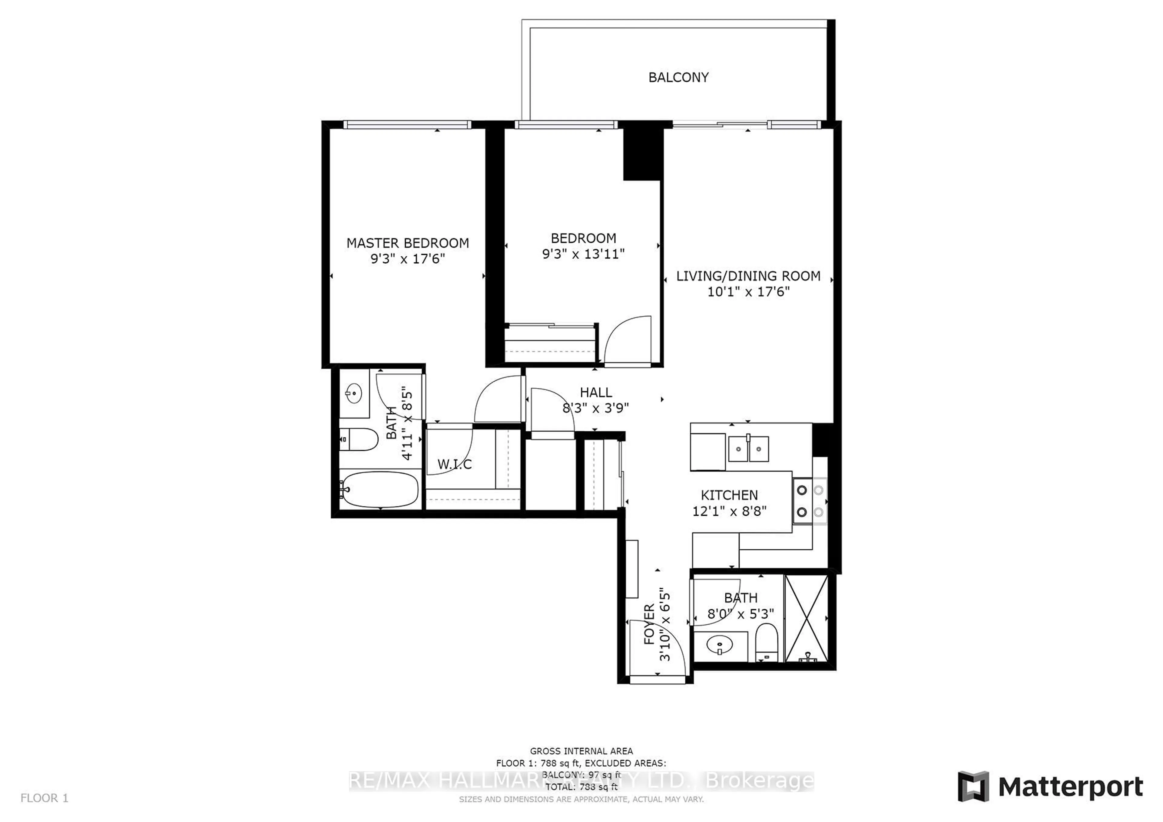 Floor plan for 5162 Yonge St #1806, Toronto Ontario M2N 0E9