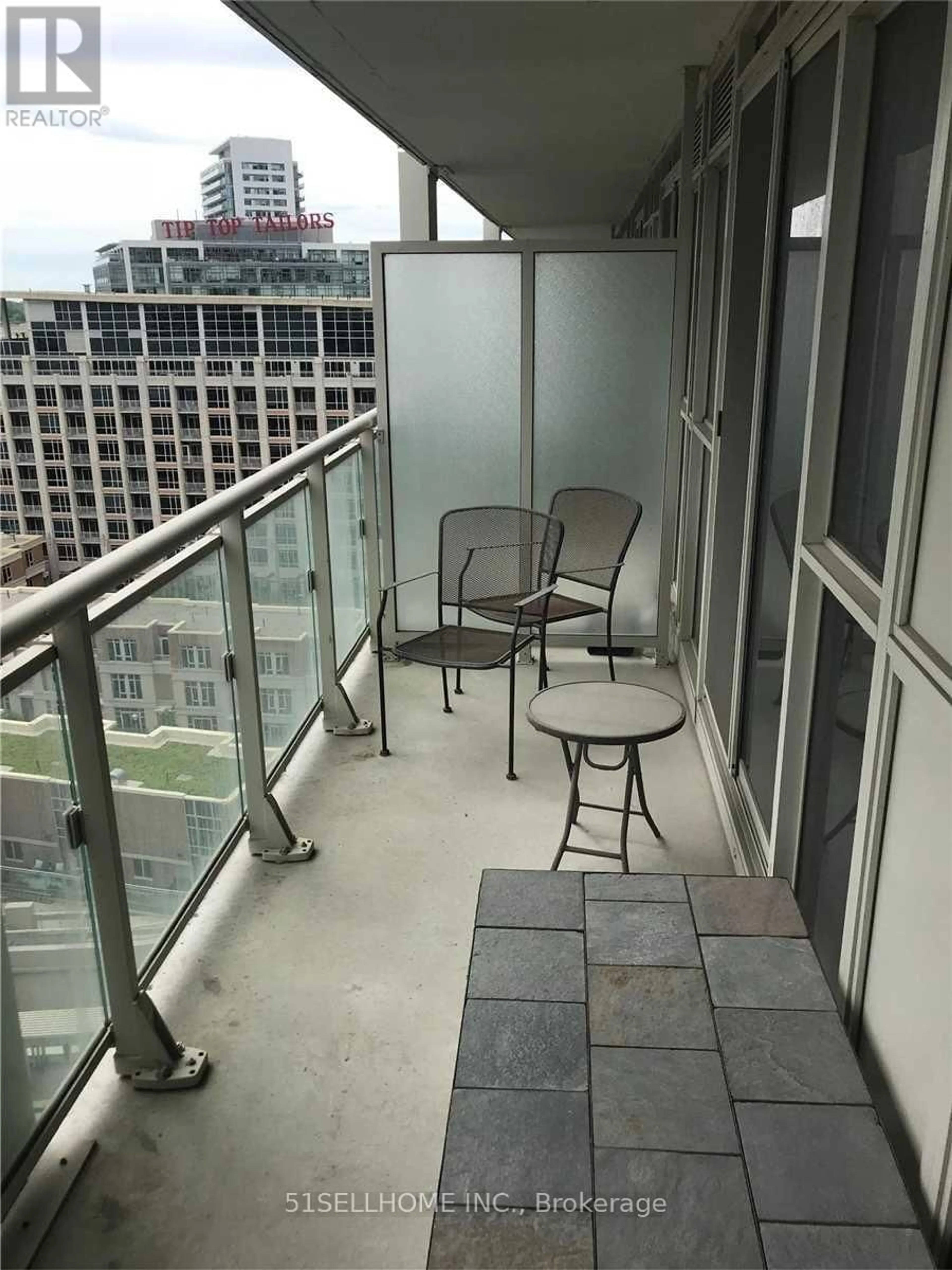 Balcony in the apartment, city buildings view from balcony for 35 Bastion St #1720, Toronto Ontario M5V 0C2