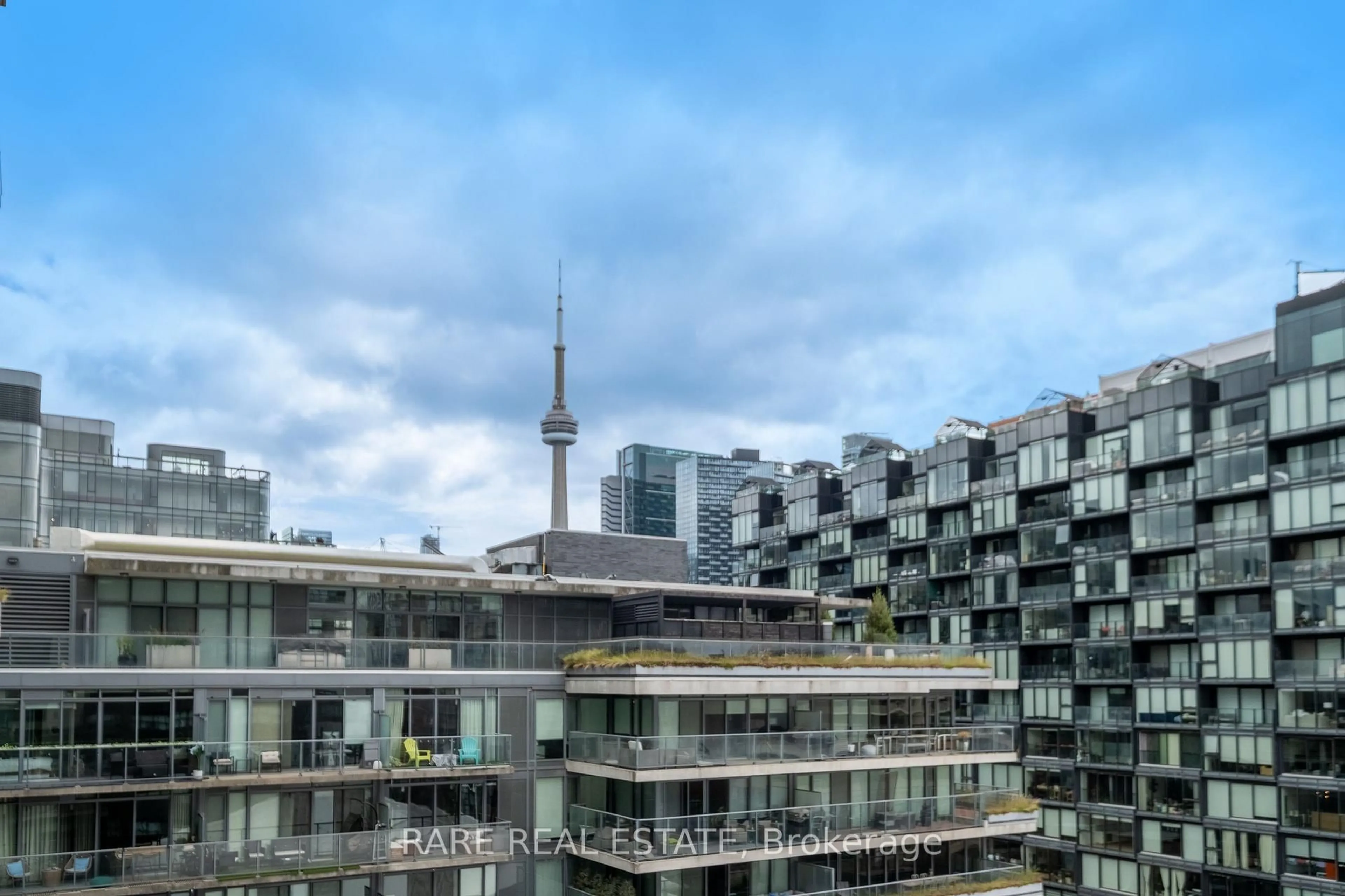 Balcony in the apartment, city buildings view from balcony for 95 Bathurst St #919, Toronto Ontario M5V 0H7