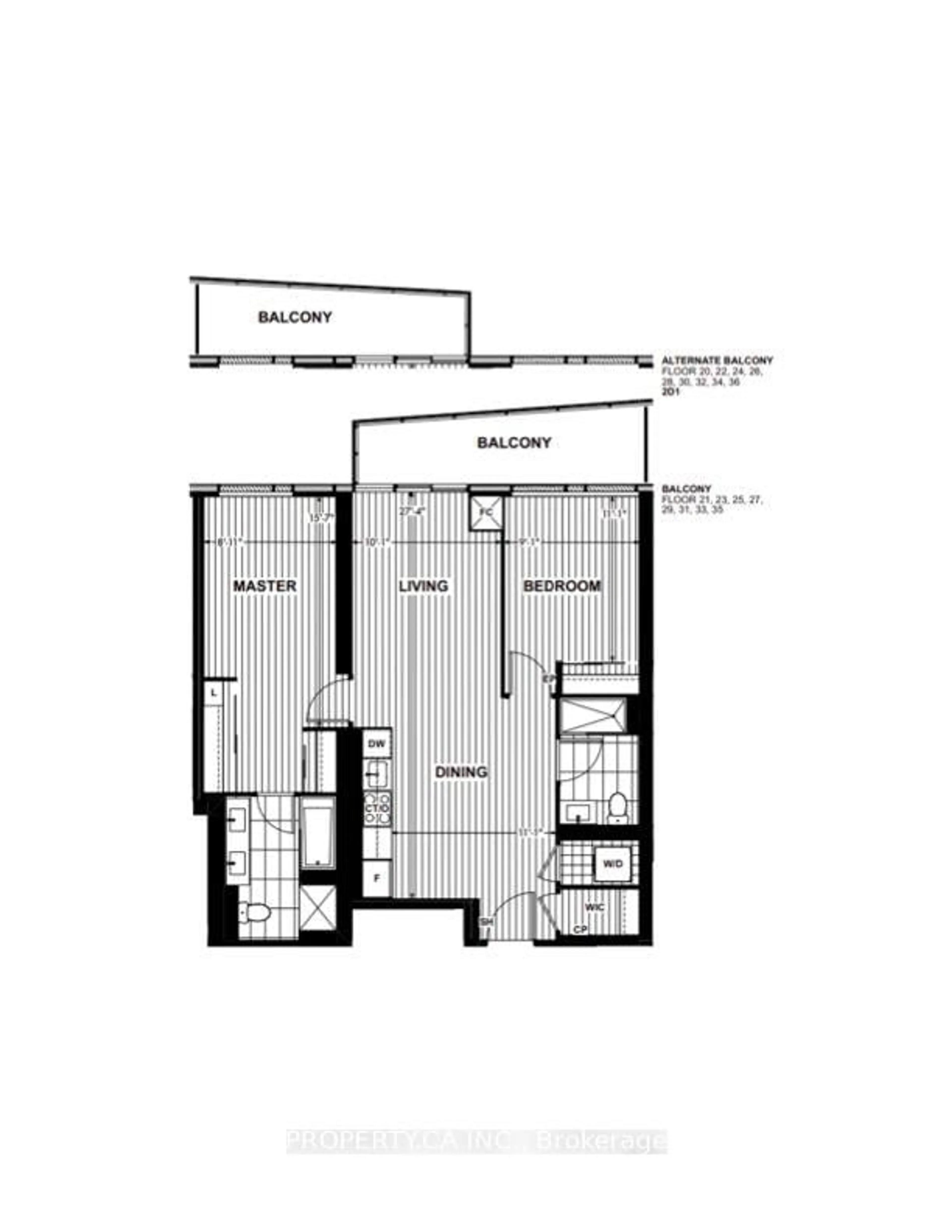 Floor plan for 470 Front St #2401, Toronto Ontario M5V 0V6
