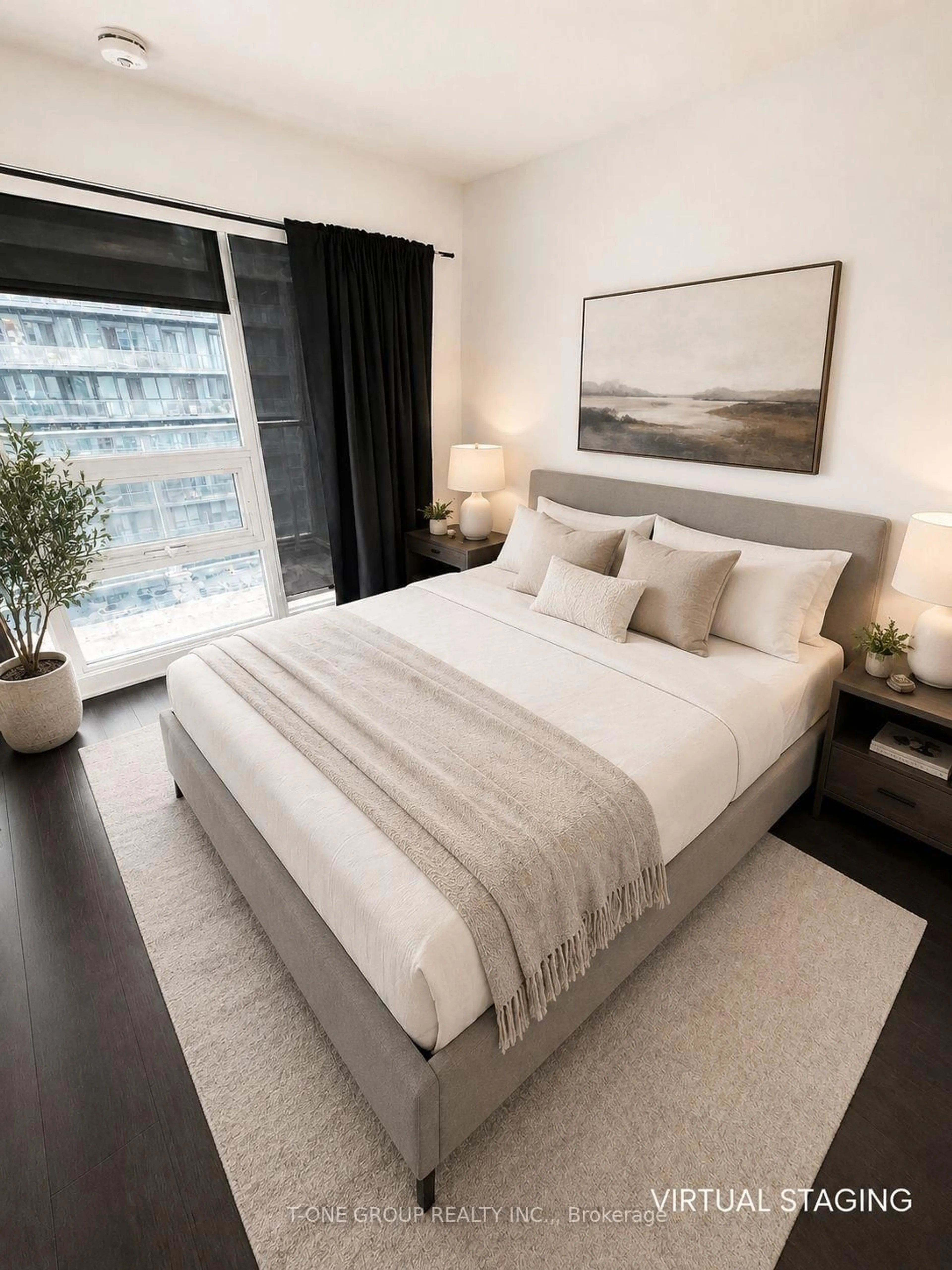 Bedroom with bed, unknown for 19 Bathurst St #1502, Toronto Ontario M5V 0N2