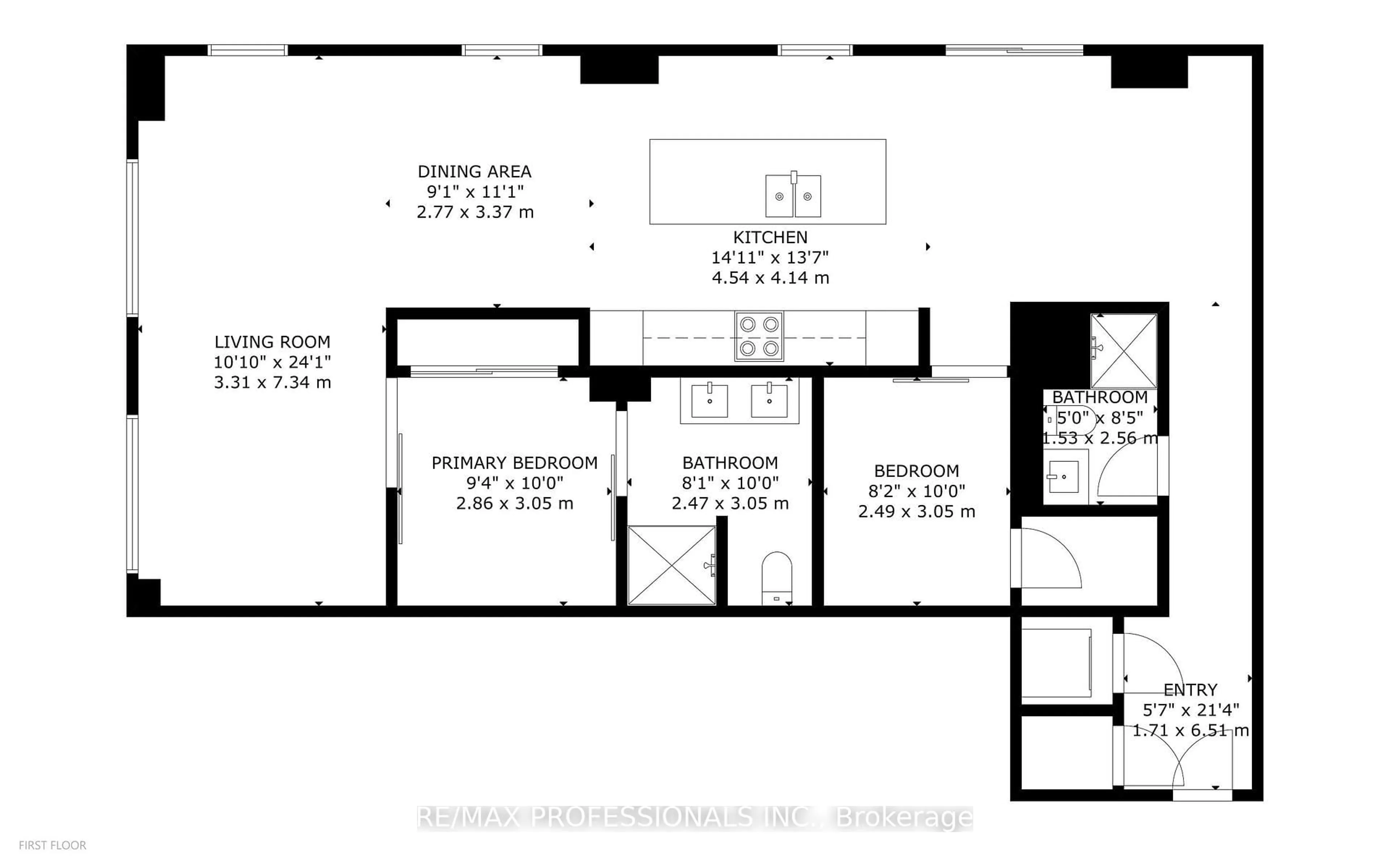 Floor plan for 30 Nelson St #325, Toronto Ontario M5V 0H5