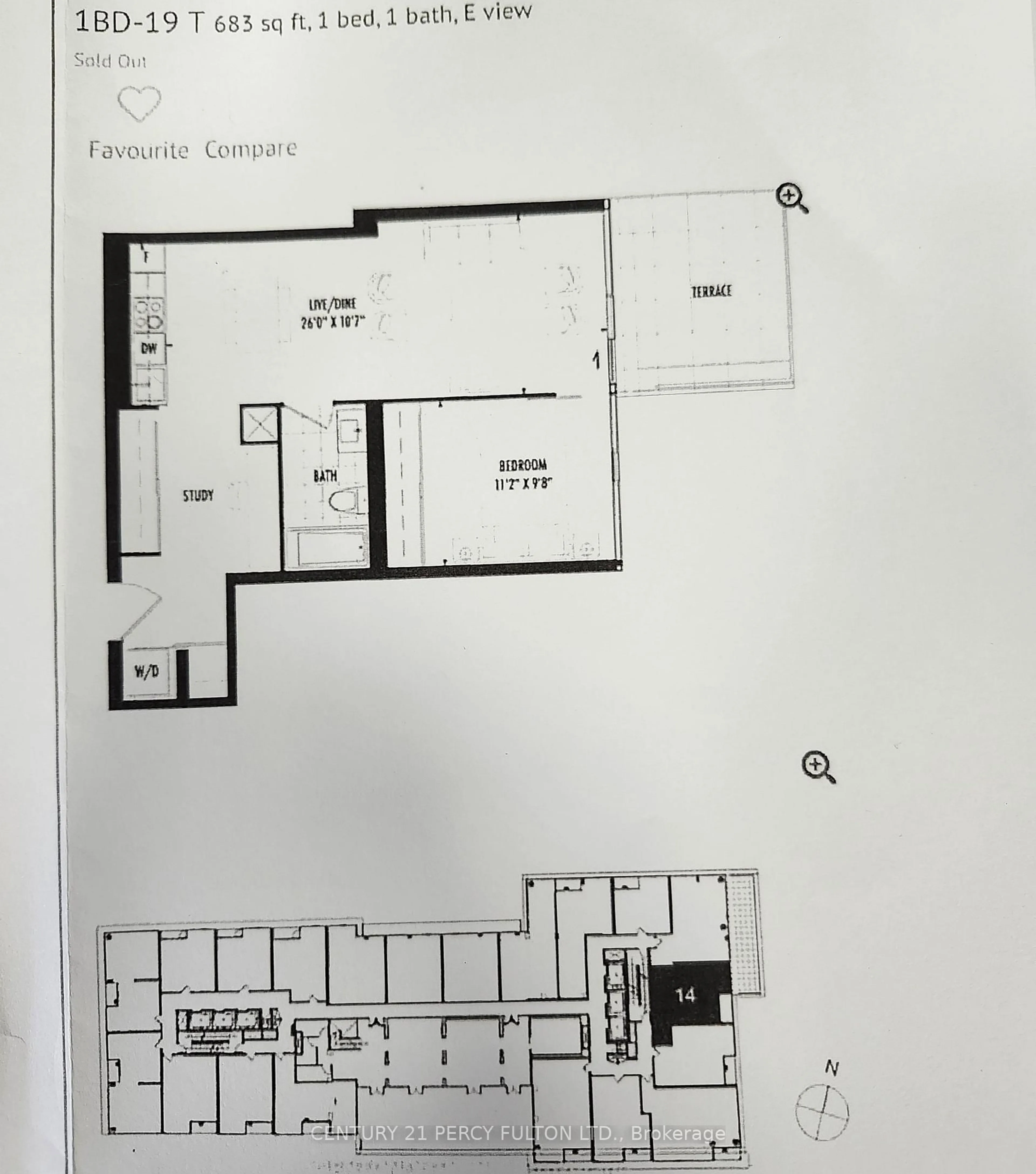 Floor plan for 158 Front St #1014, Toronto Ontario M5A 0K9