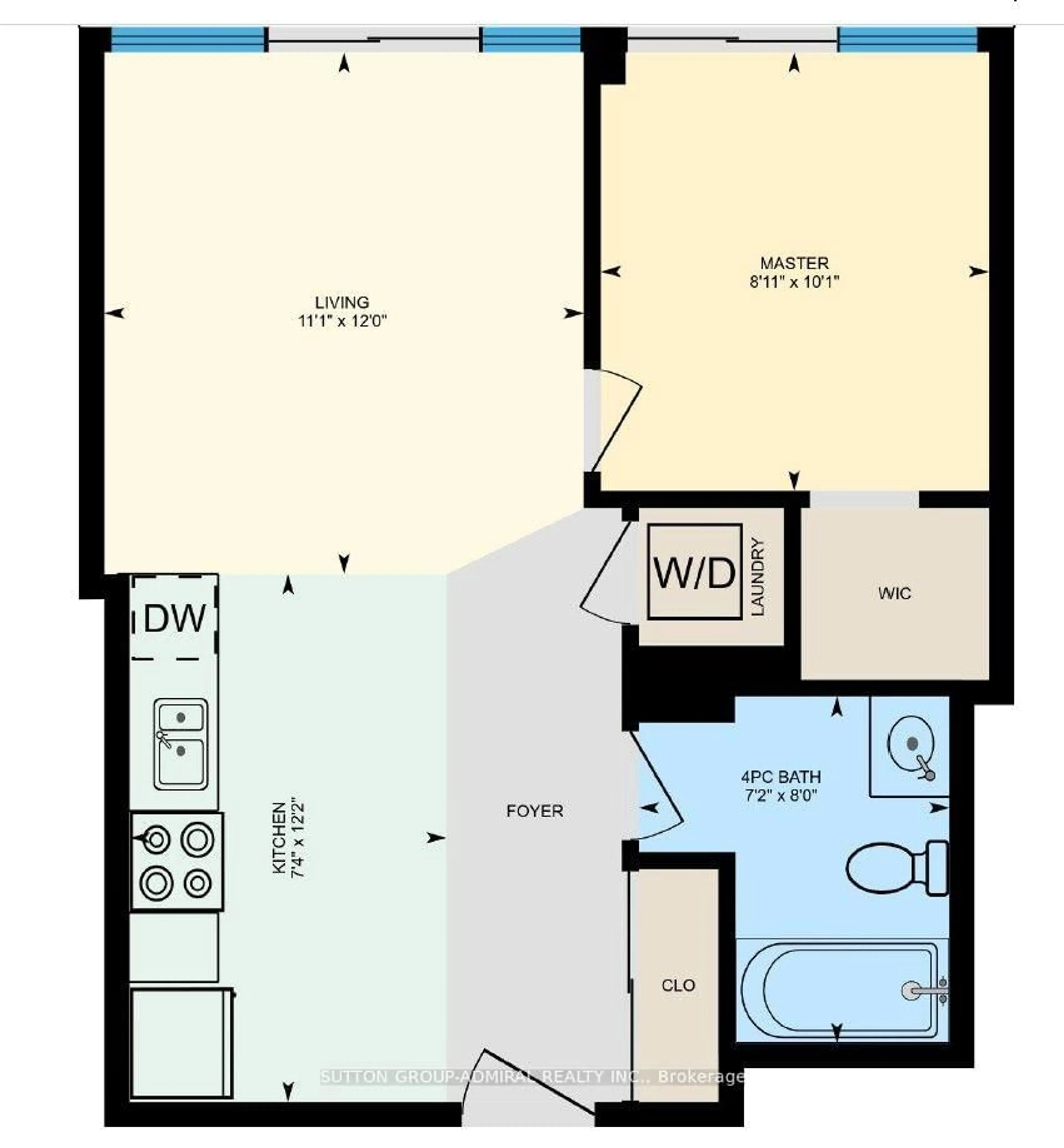 Floor plan for 20 Bruyeres Mews #217, Toronto Ontario M5V 0G8