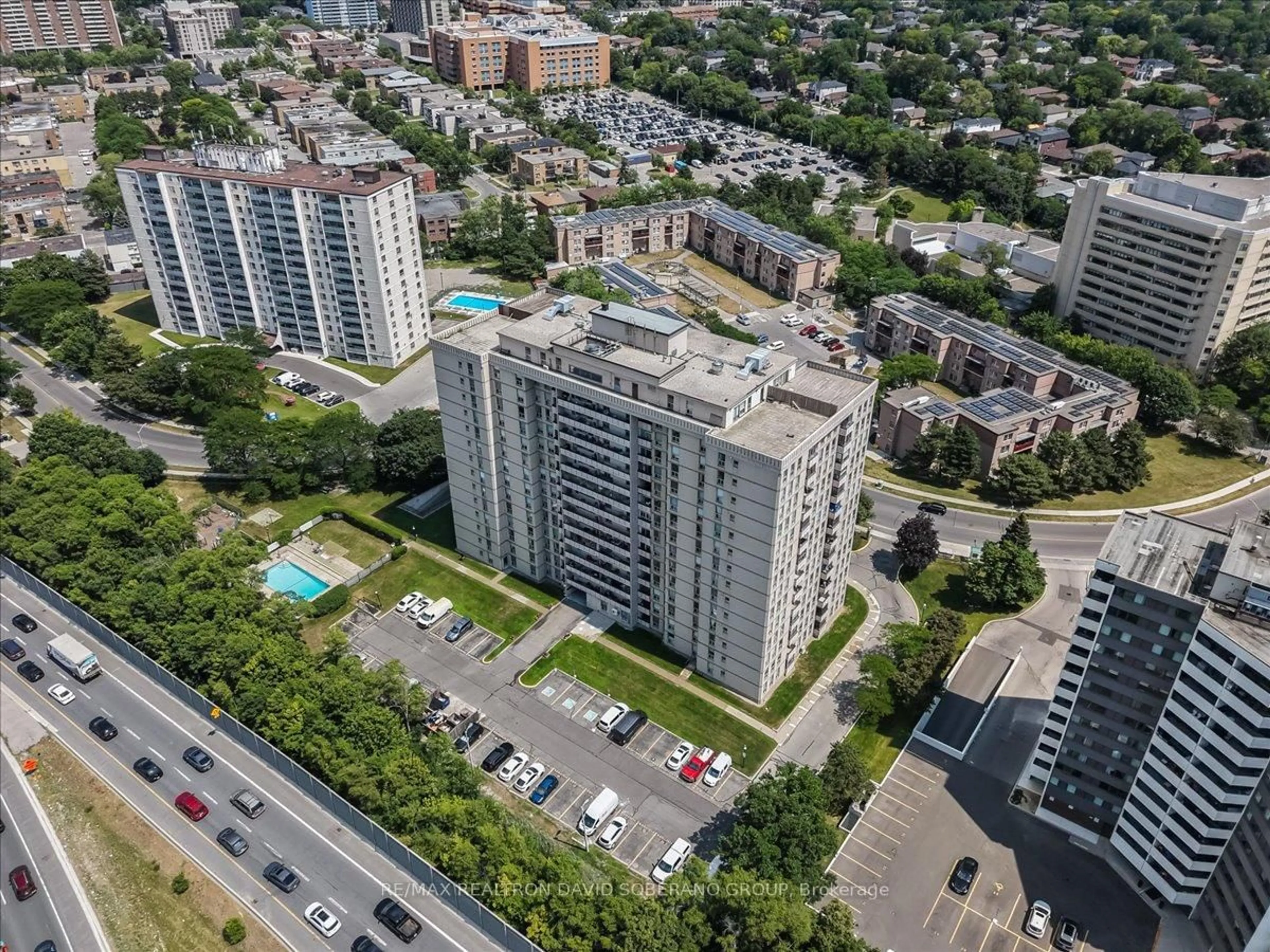 A pic from outside/outdoor area/front of a property/back of a property/a pic from drone, city buildings view from balcony for 130 Neptune Dr #601, Toronto Ontario M6A 1X5