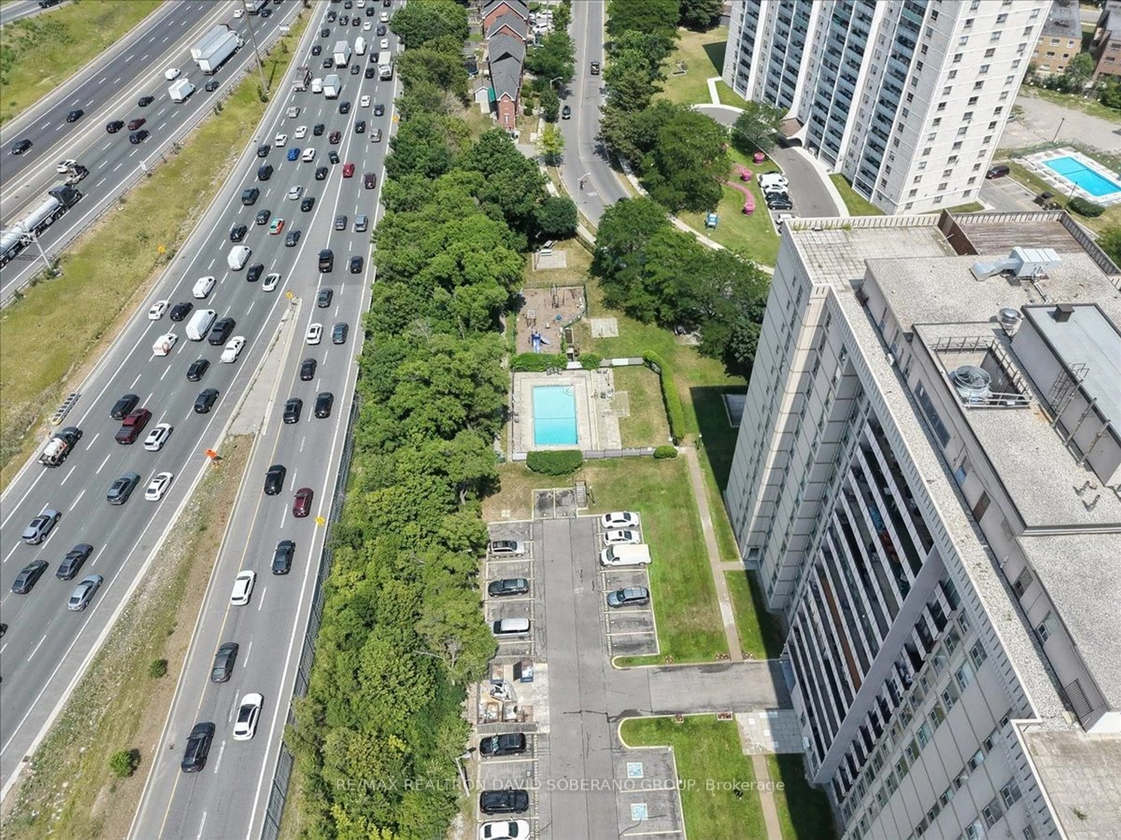 A pic from outside/outdoor area/front of a property/back of a property/a pic from drone, city buildings view from balcony for 130 Neptune Dr #601, Toronto Ontario M6A 1X5