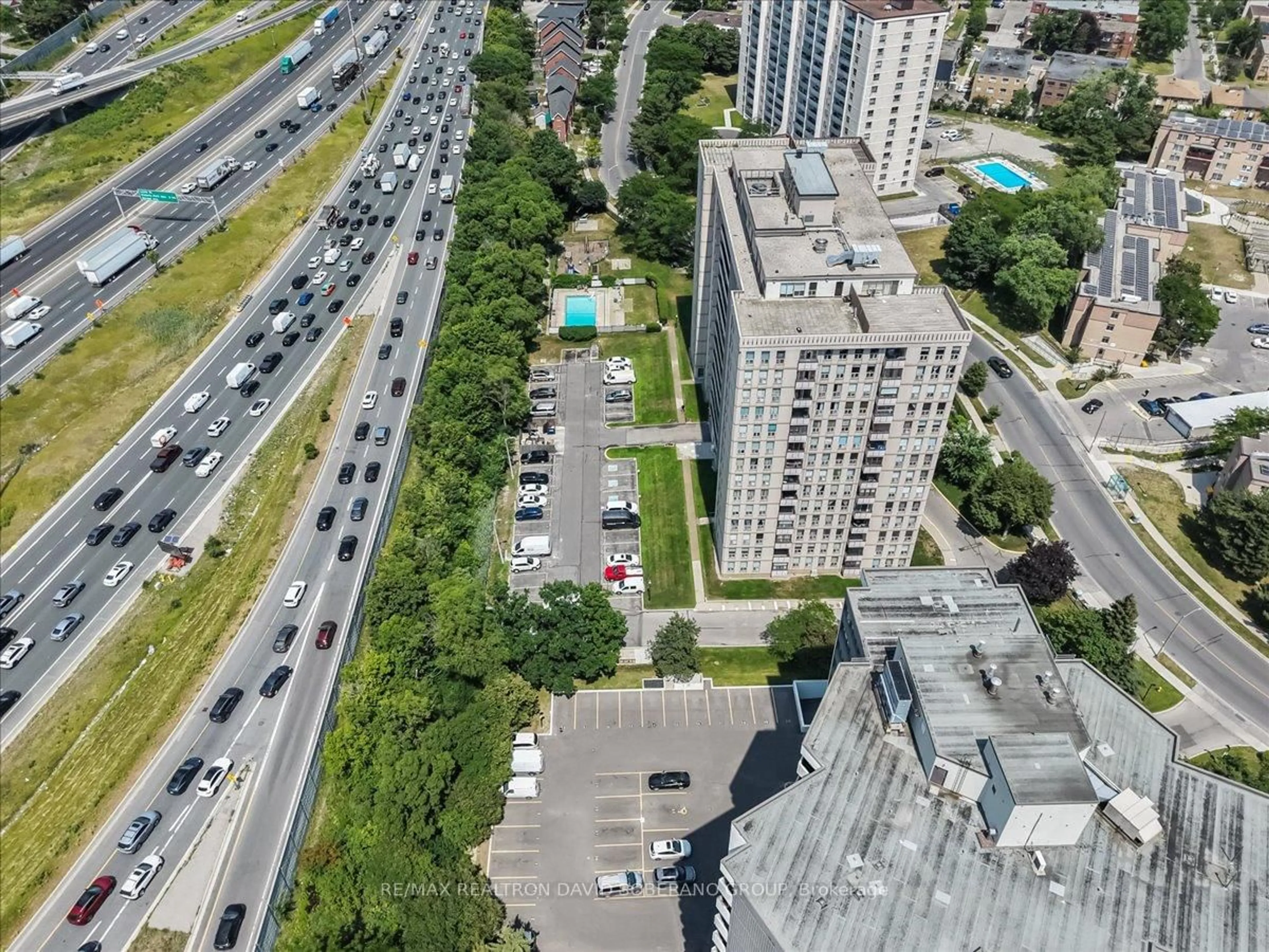A pic from outside/outdoor area/front of a property/back of a property/a pic from drone, city buildings view from balcony for 130 Neptune Dr #601, Toronto Ontario M6A 1X5