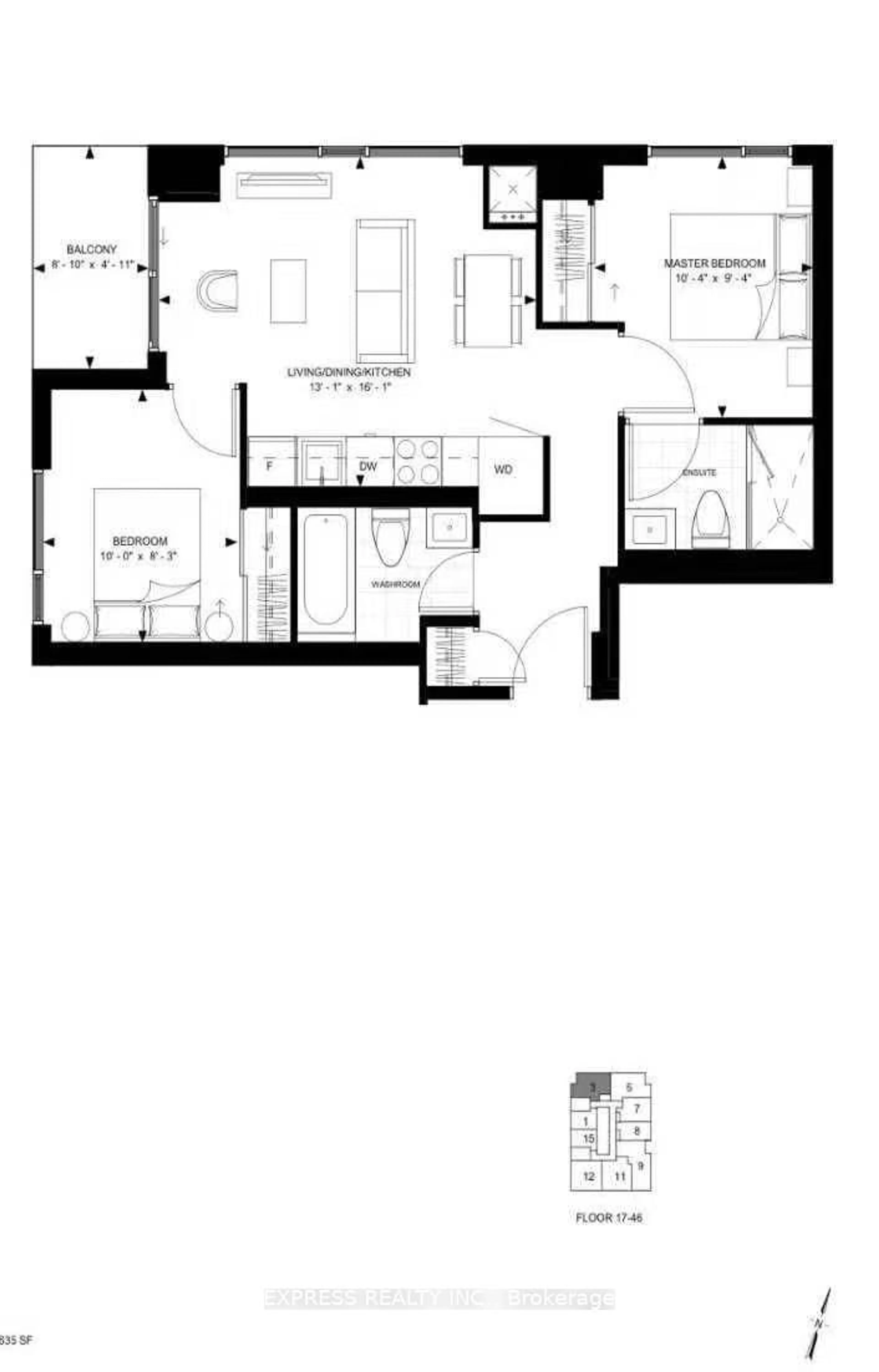 Floor plan for 8 Widmer St #4303, Toronto Ontario M5V 0W6