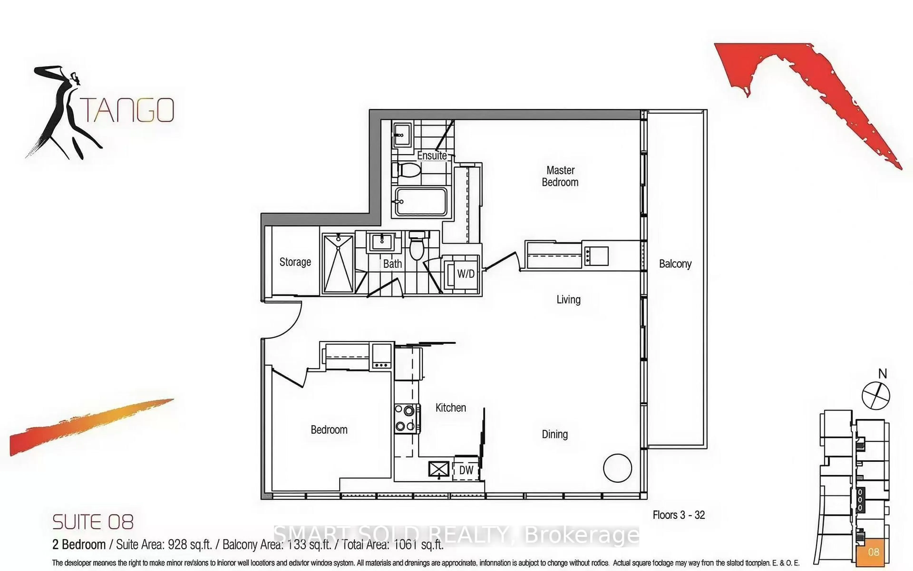 Floor plan for 121 Mcmahon Dr #3208, Toronto Ontario M2K 0C1