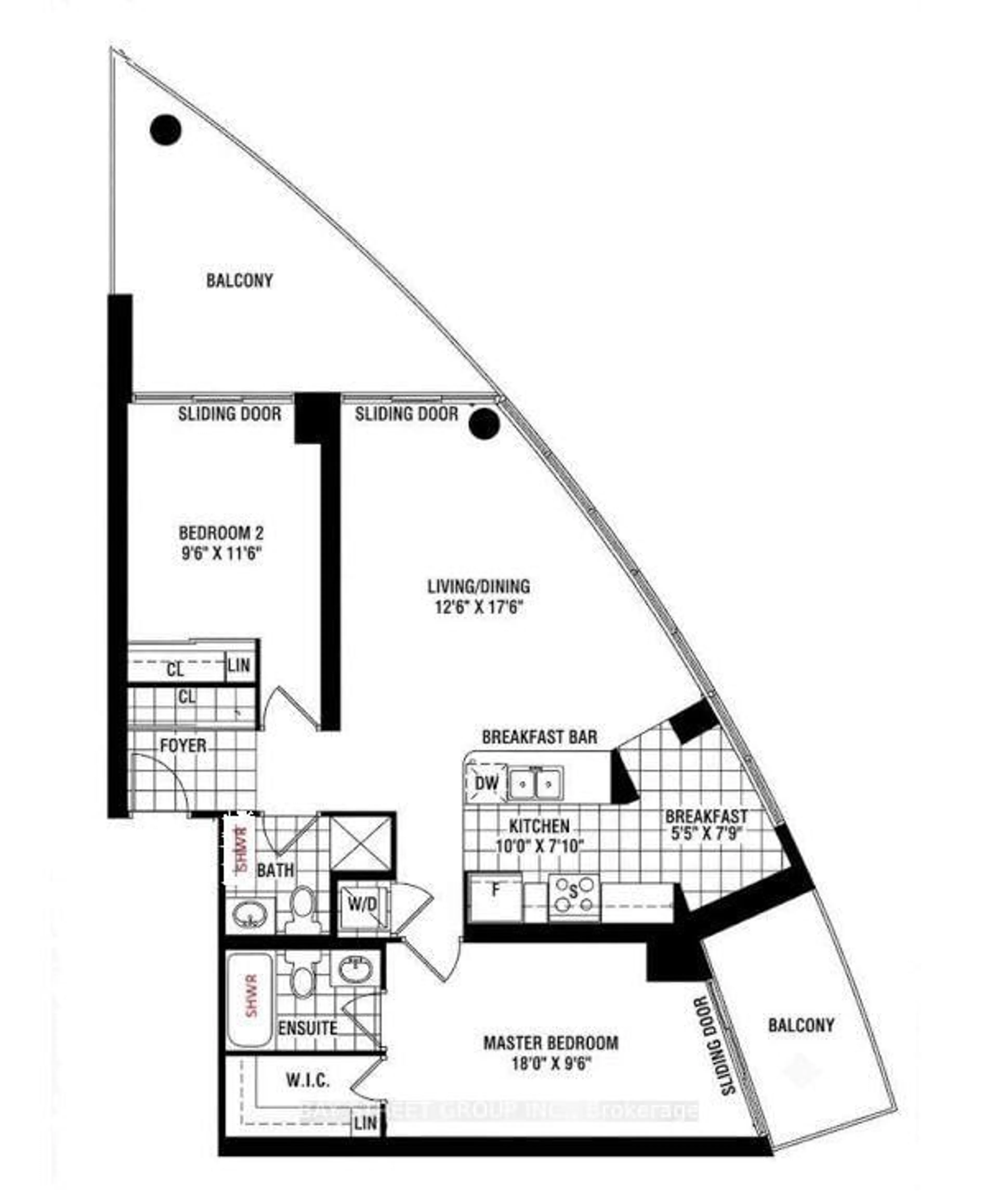Floor plan for 30 Grand Trunk Cres #1811, Toronto Ontario M5J 3A4