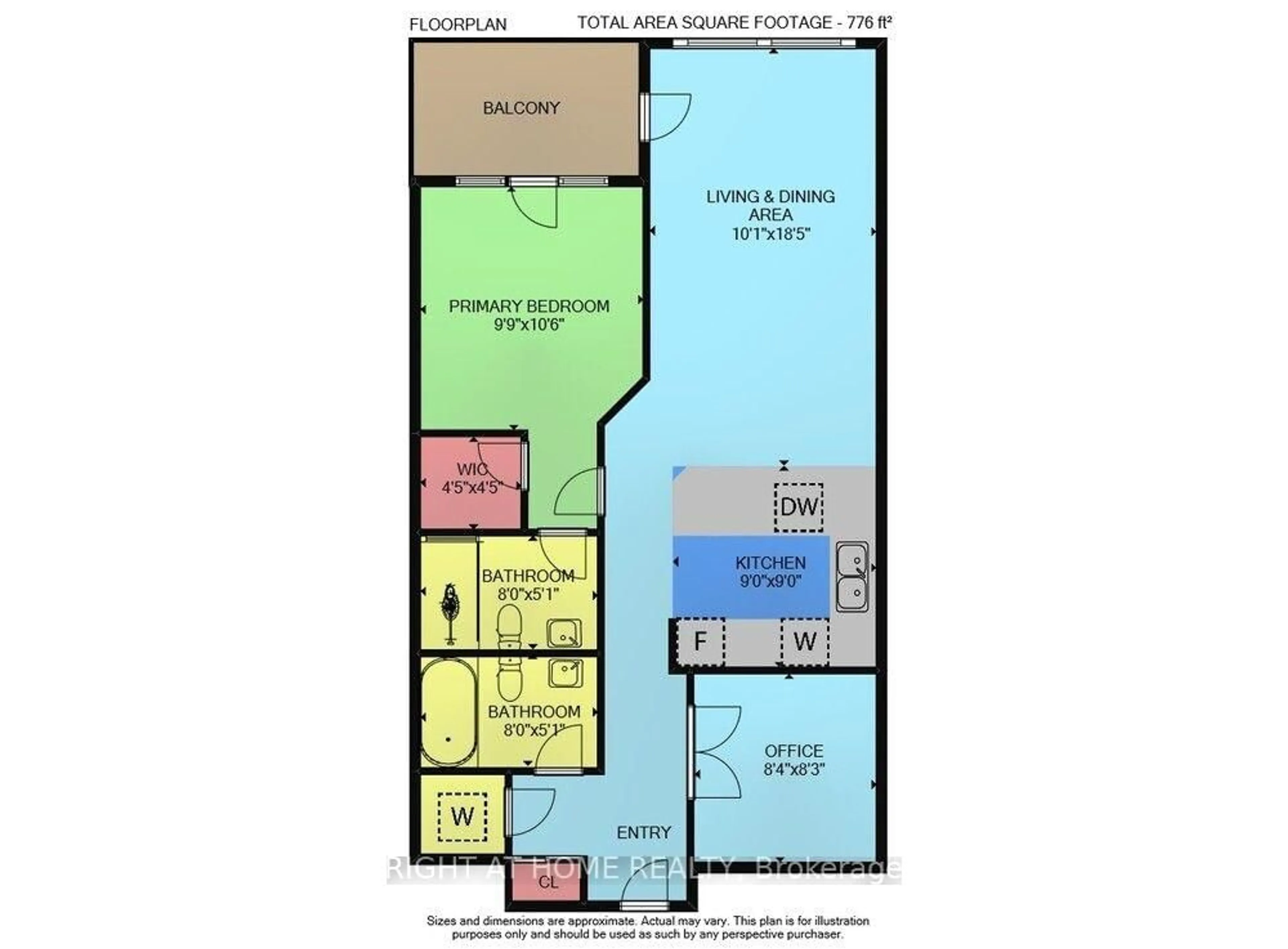 Floor plan for 628 Fleet St #509, Toronto Ontario M5V 1A8