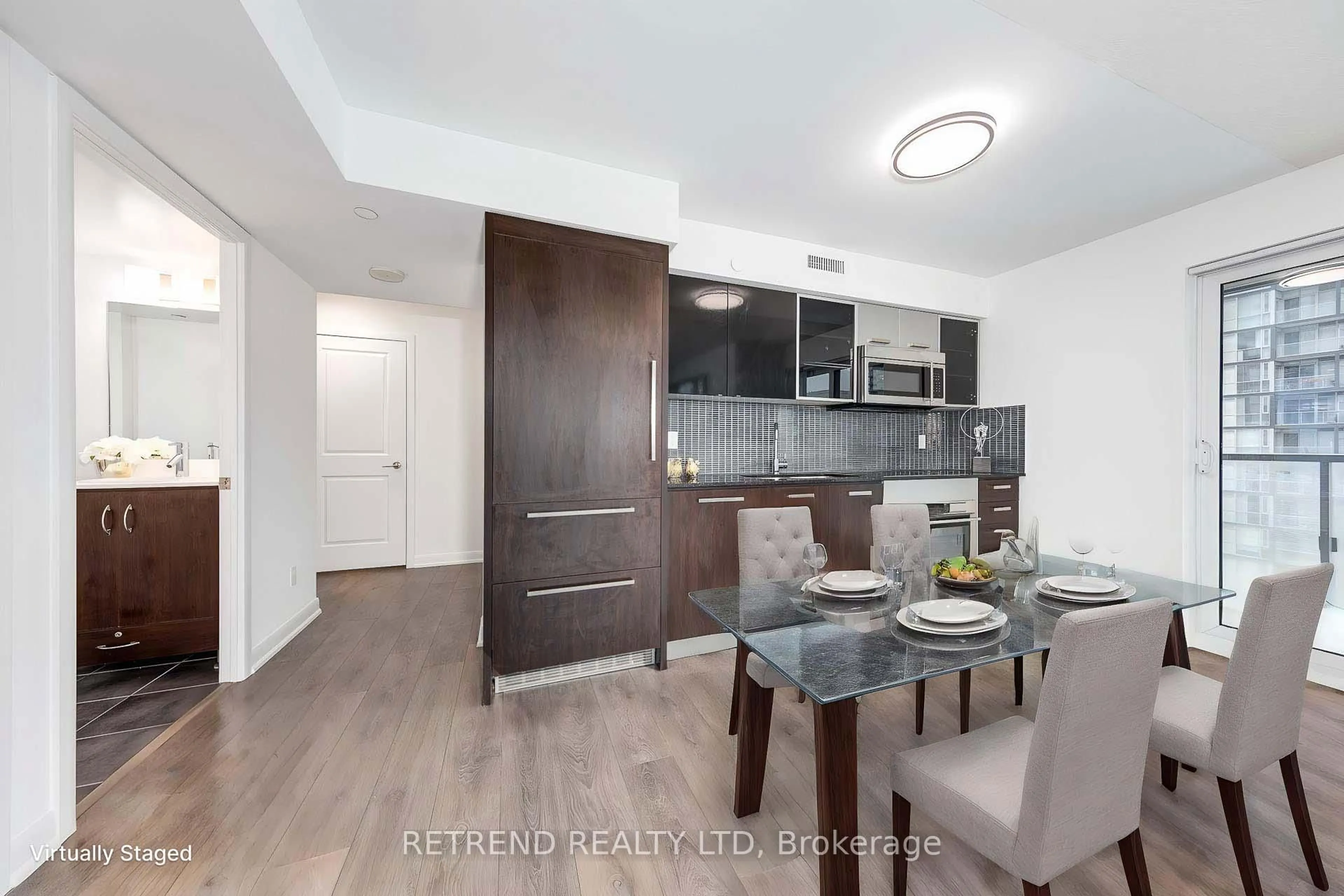 Open concept kitchen, wood/laminate floor for 5168 yonge St #1209, Toronto Ontario M2N 0G1