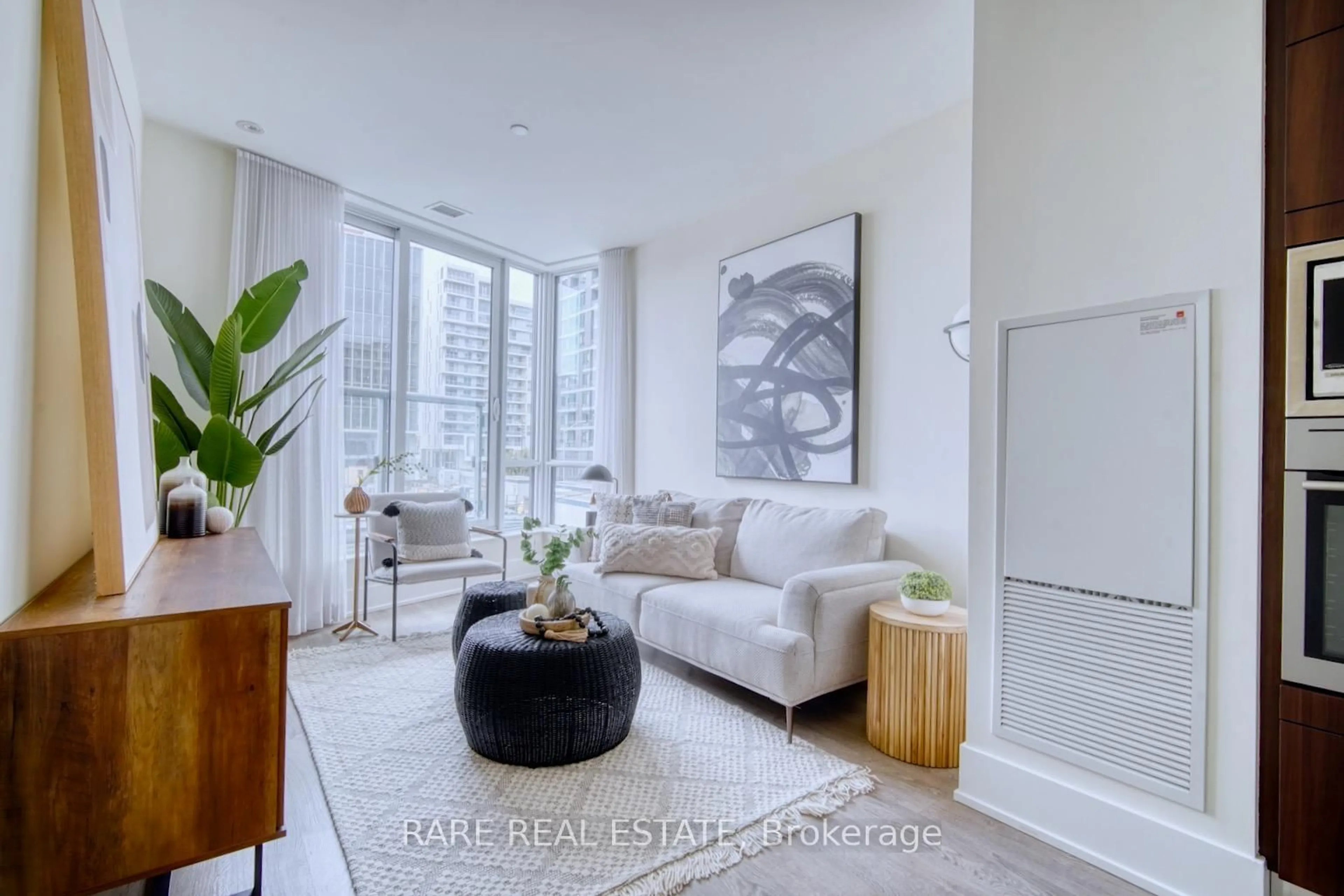 Living room with furniture, unknown for 15 Merchants' Wharf #201, Toronto Ontario M5A 0N8