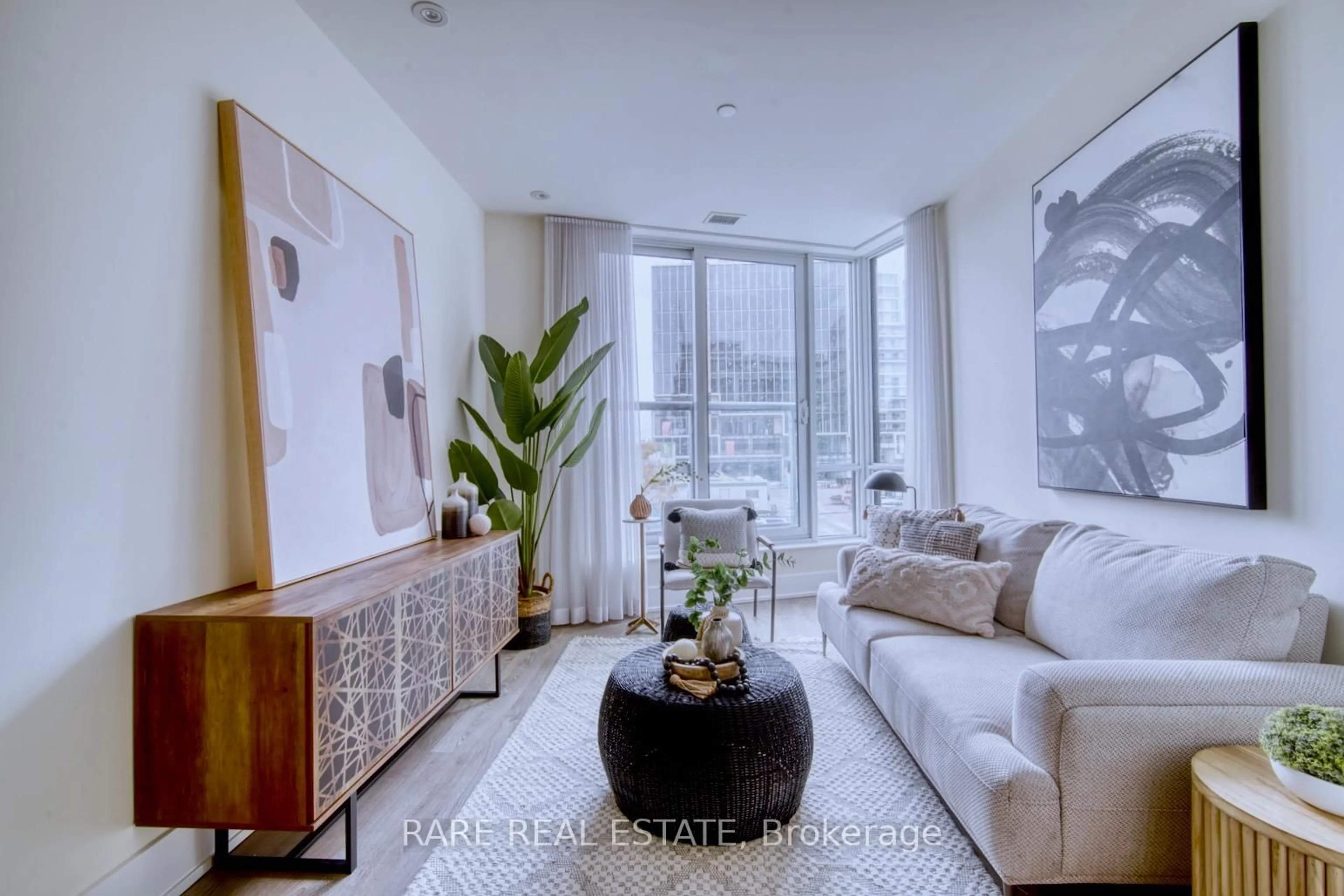 Living room with furniture, unknown for 15 Merchants' Wharf #201, Toronto Ontario M5A 0N8
