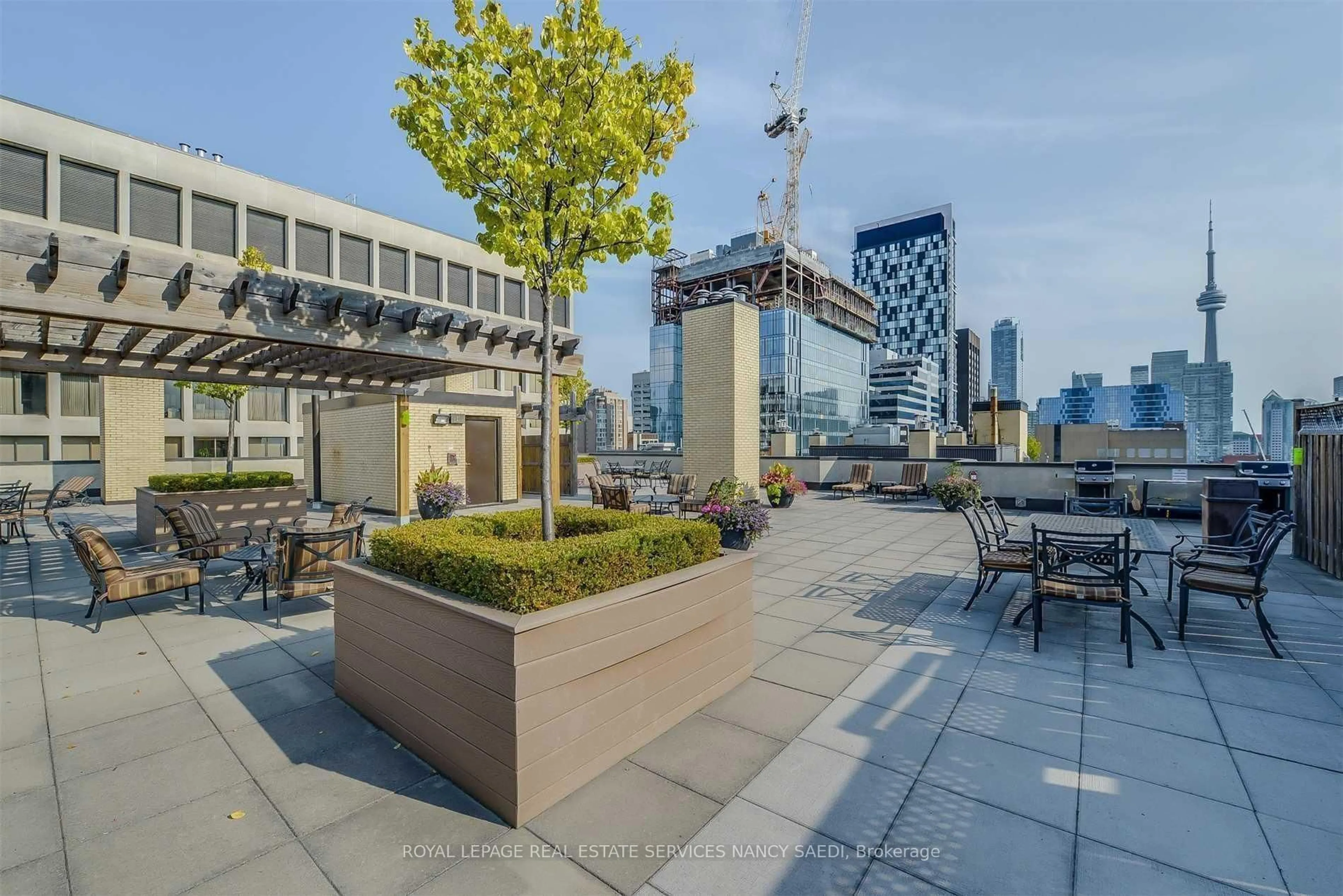 Patio, city buildings view from balcony for 211 St Patrick St #Ph6, Toronto Ontario M5T 2Y9
