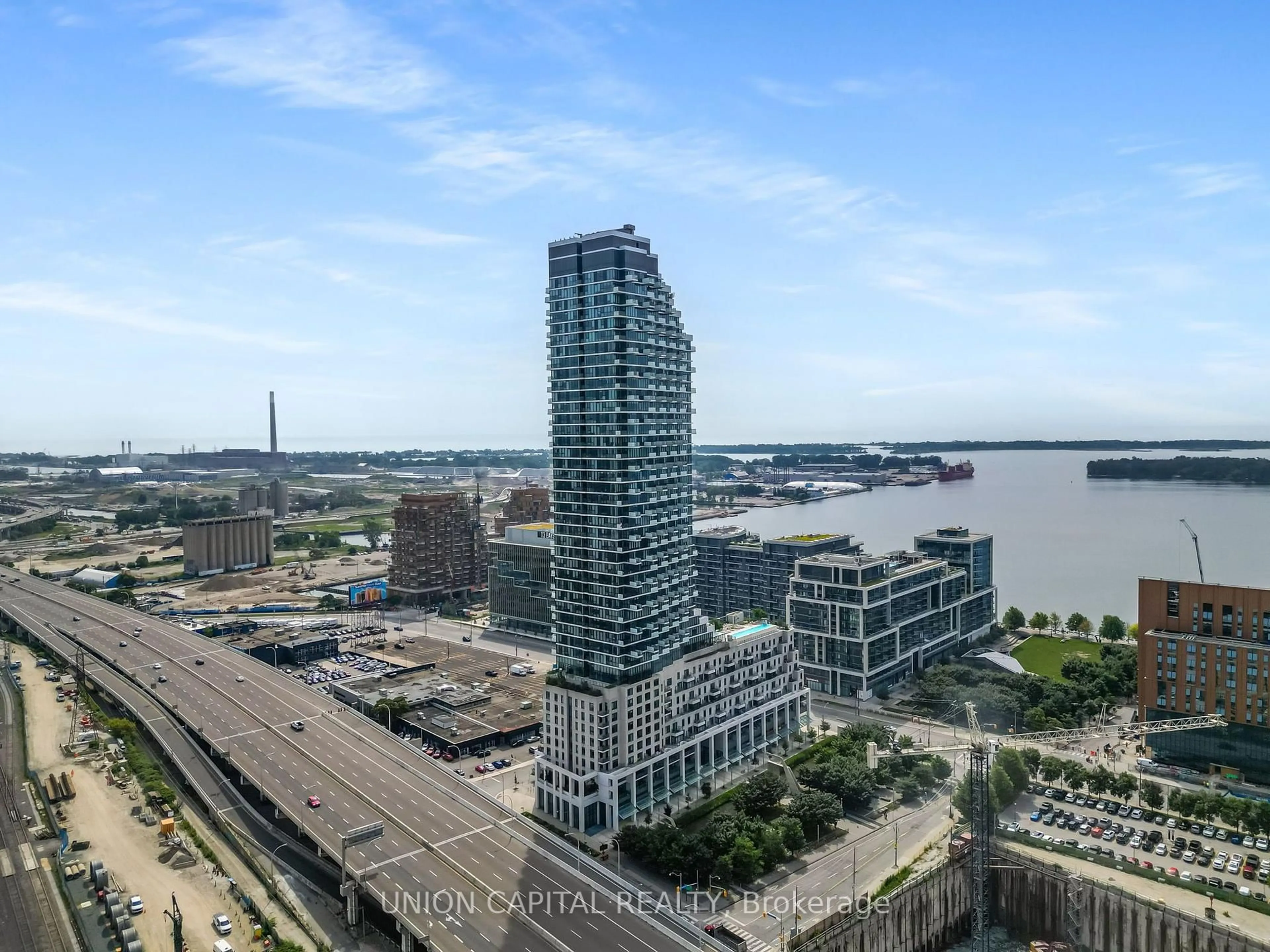 A pic from outside/outdoor area/front of a property/back of a property/a pic from drone, city buildings view from balcony for 16 Bonnycastle St #2007, Toronto Ontario M5C 0C9