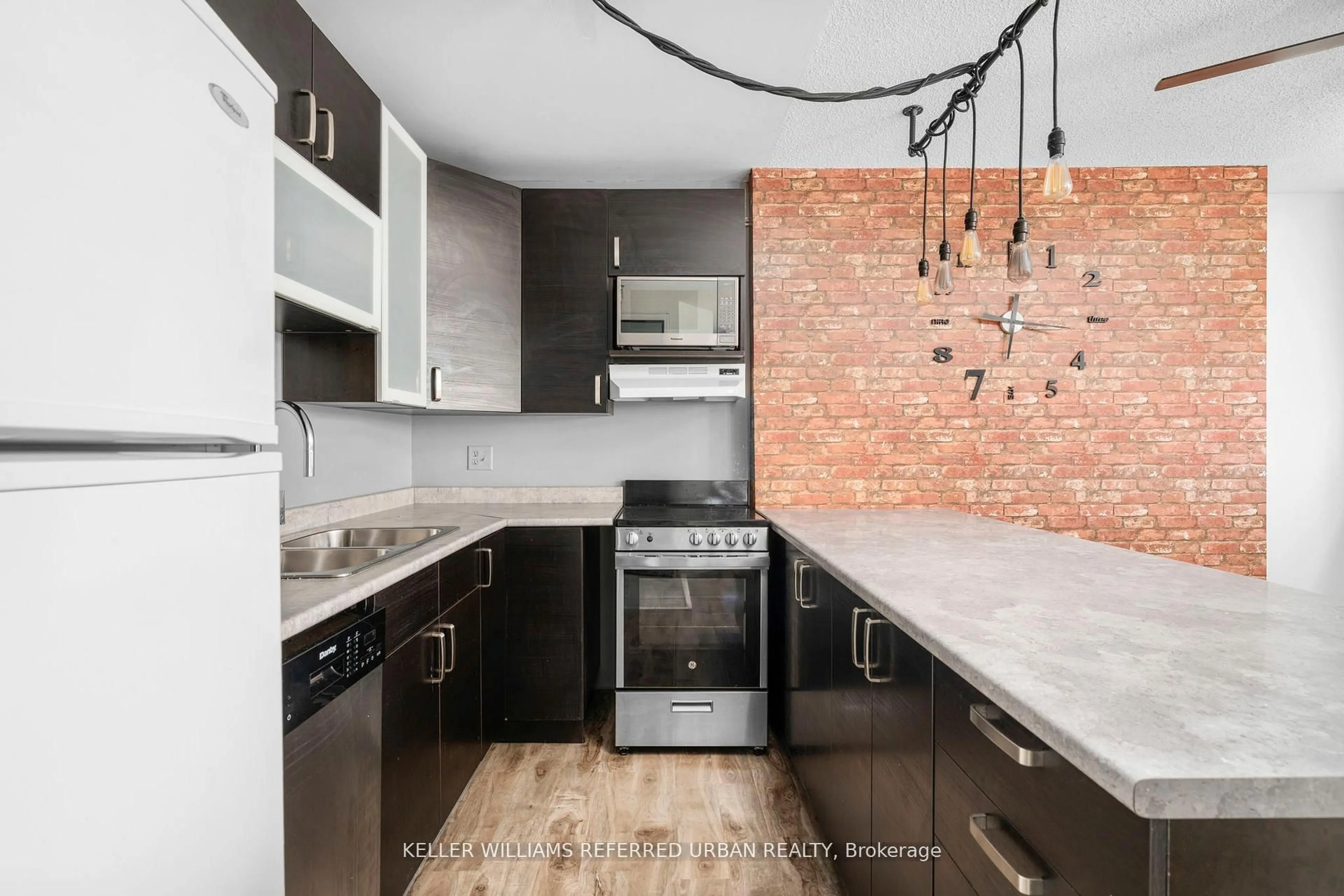 Contemporary kitchen, ceramic/tile floor for 114 Vaughan Rd #407, Toronto Ontario M6C 2M1