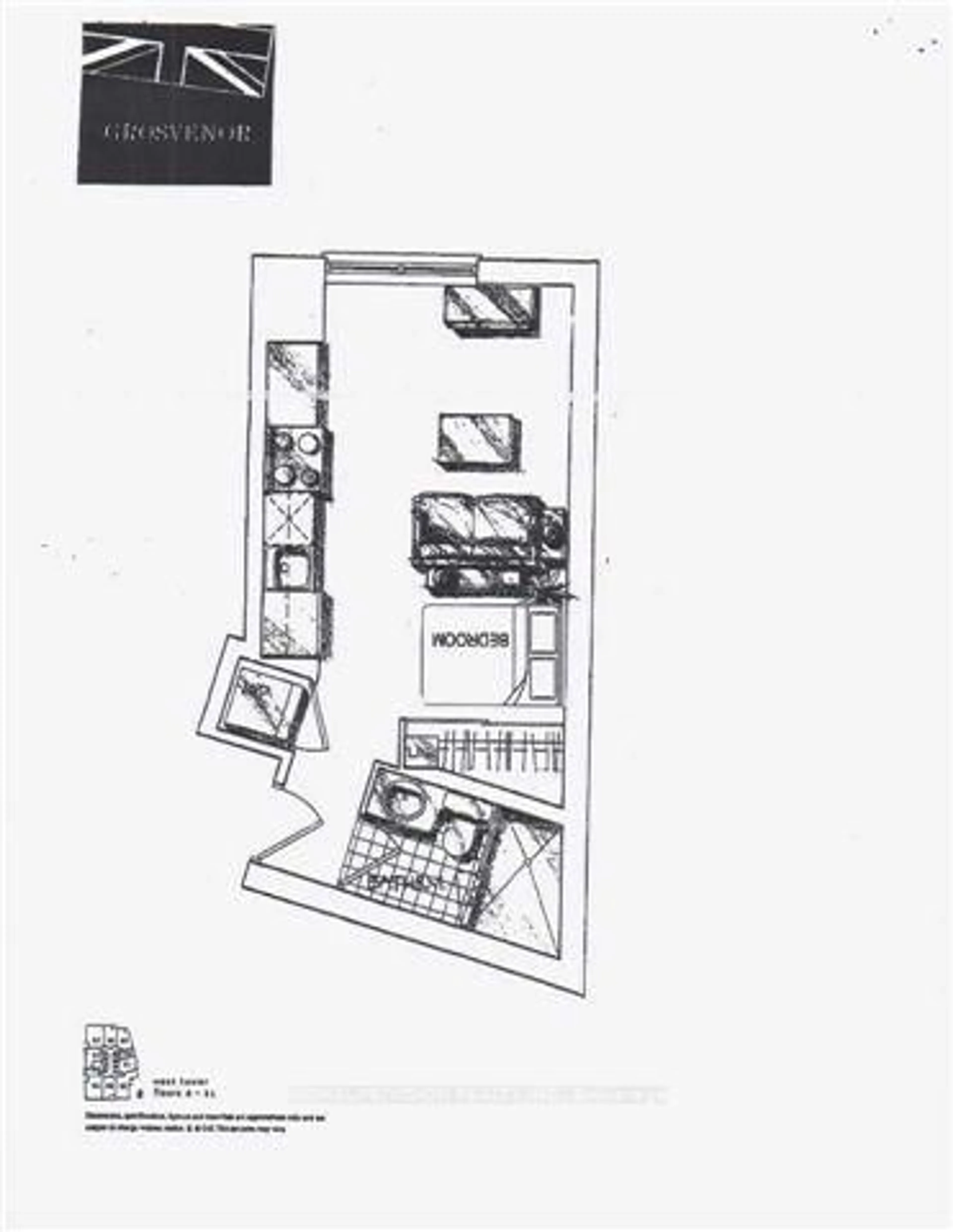 Floor plan for 1 Scott St #610, Toronto Ontario M5E 1A1