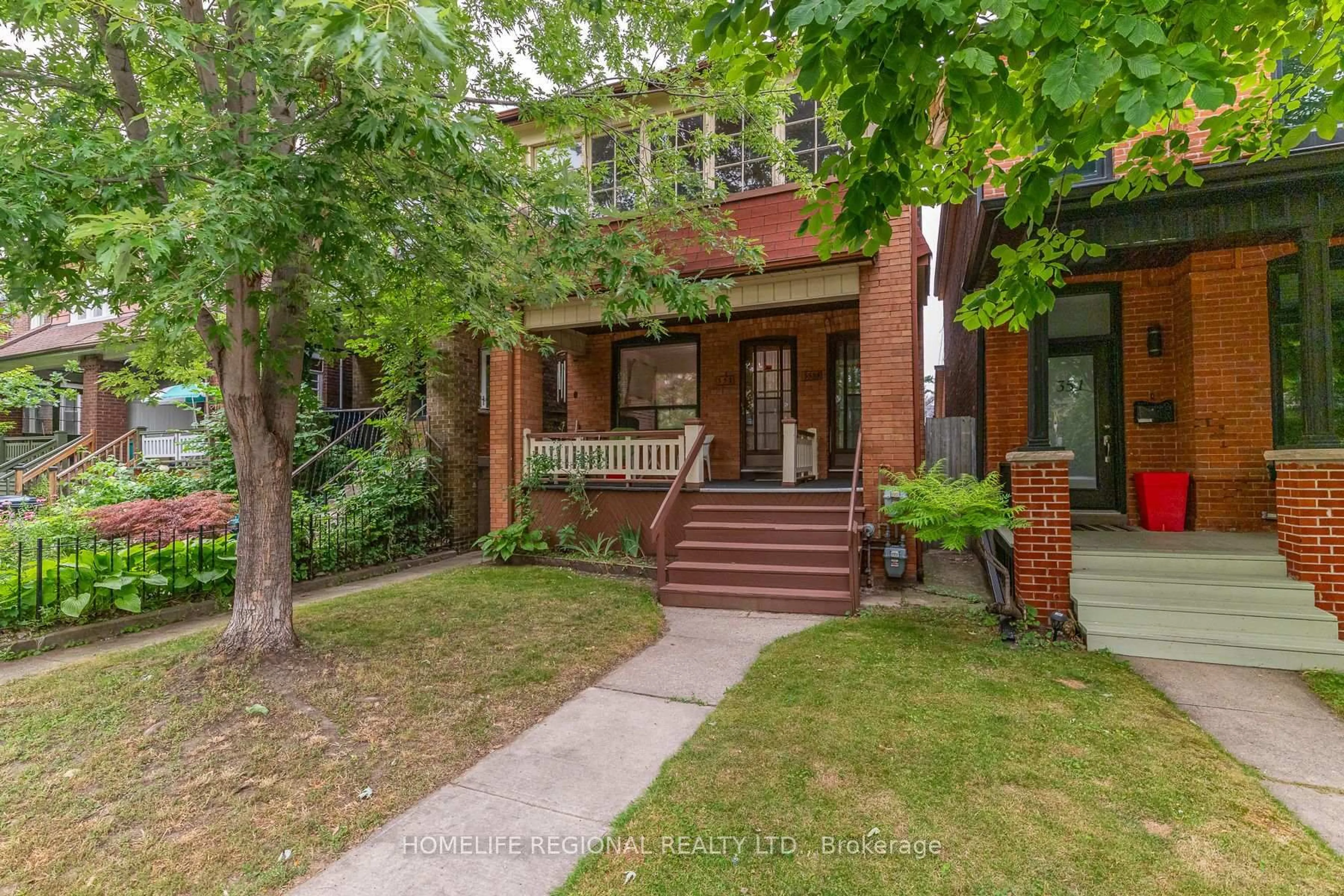 Home with brick exterior material, street for 353 St Clarens Ave, Toronto Ontario M6H 3W2